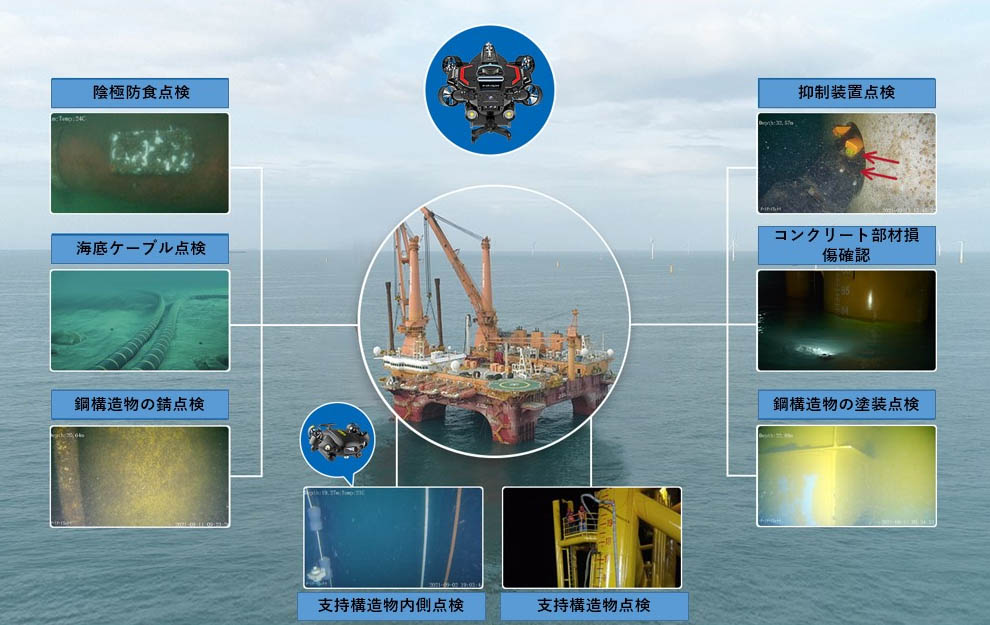 洋上風力発電設備における水中ドローン導入事例