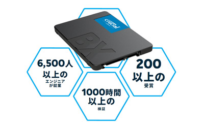 PCパーツcrucial ssd 240GB BX500×2個、480GB 1個