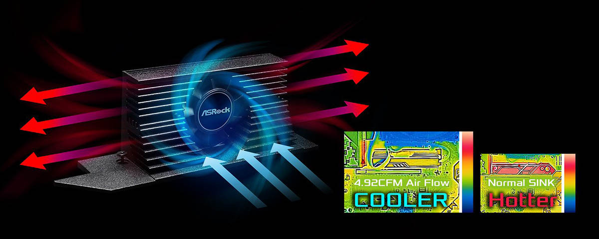 ファンとヒートシンクによる冷却イメージ