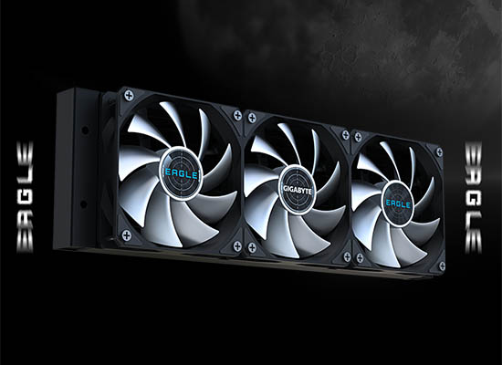 ファンの側面に改良部が発光したイメージ