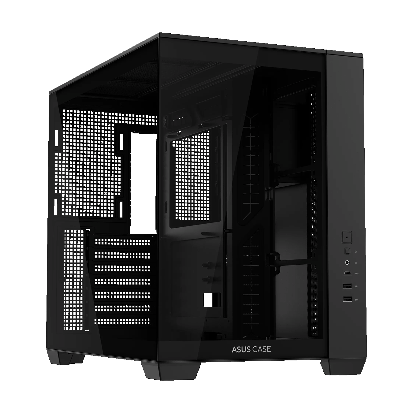 ASUS (エイスース) A32 シリーズ ATXマザーボード対応 270°パノラマビュー ピラーレス ガラスパネル PCケース A32 BLACK