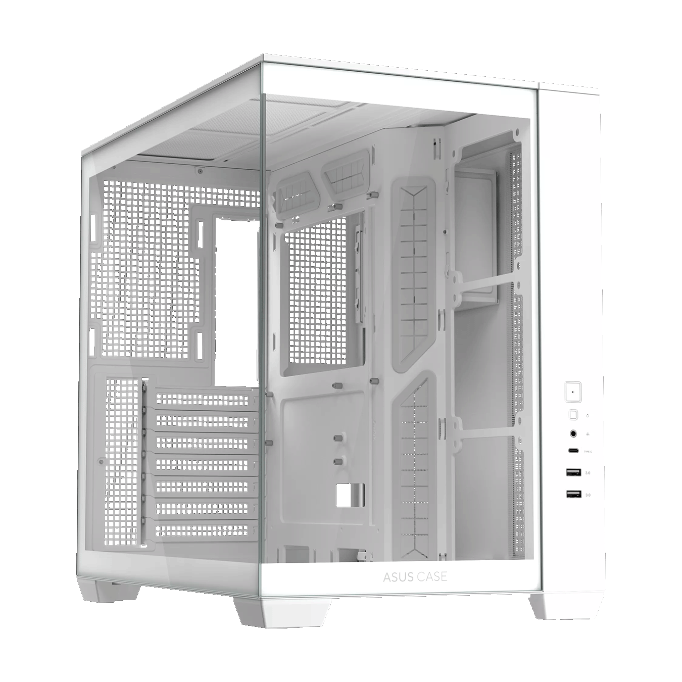 ASUS (エイスース) A32 シリーズ ATXマザーボード対応 270°パノラマビュー ピラーレス ガラスパネル PCケース A32 WHITE