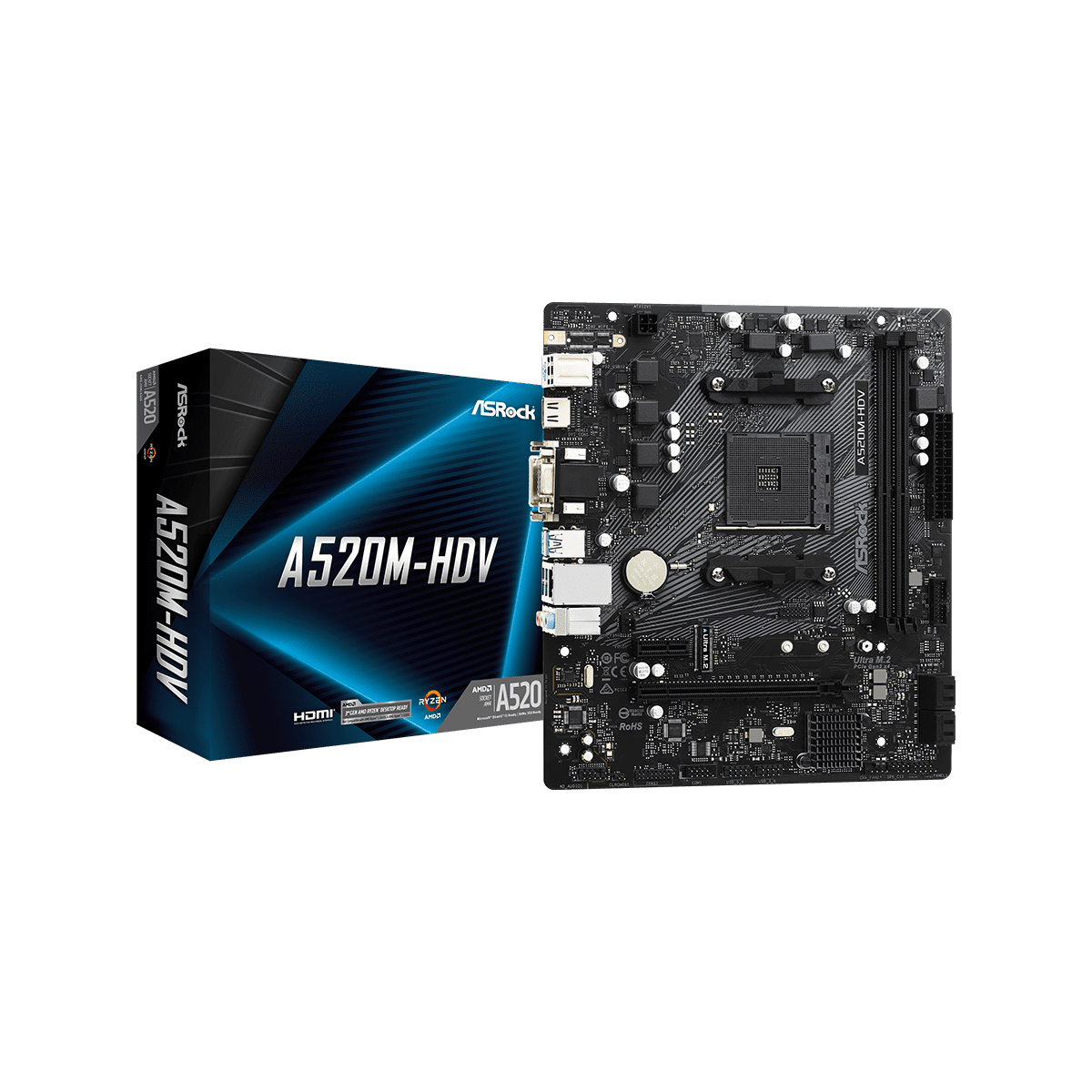 A520M-HDV | ASRock(アスロック) Socket AM4 AMD A520 MicroATX 