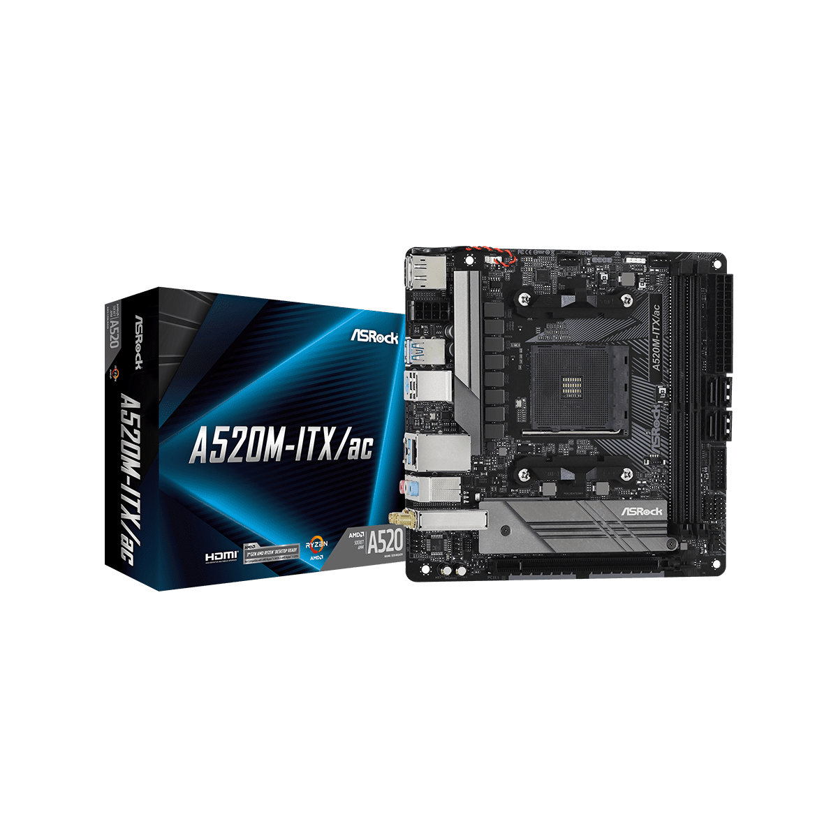 A520M-ITX/ac | ASRock(アスロック) Socket AM4 AMD A520 Mini-ITX