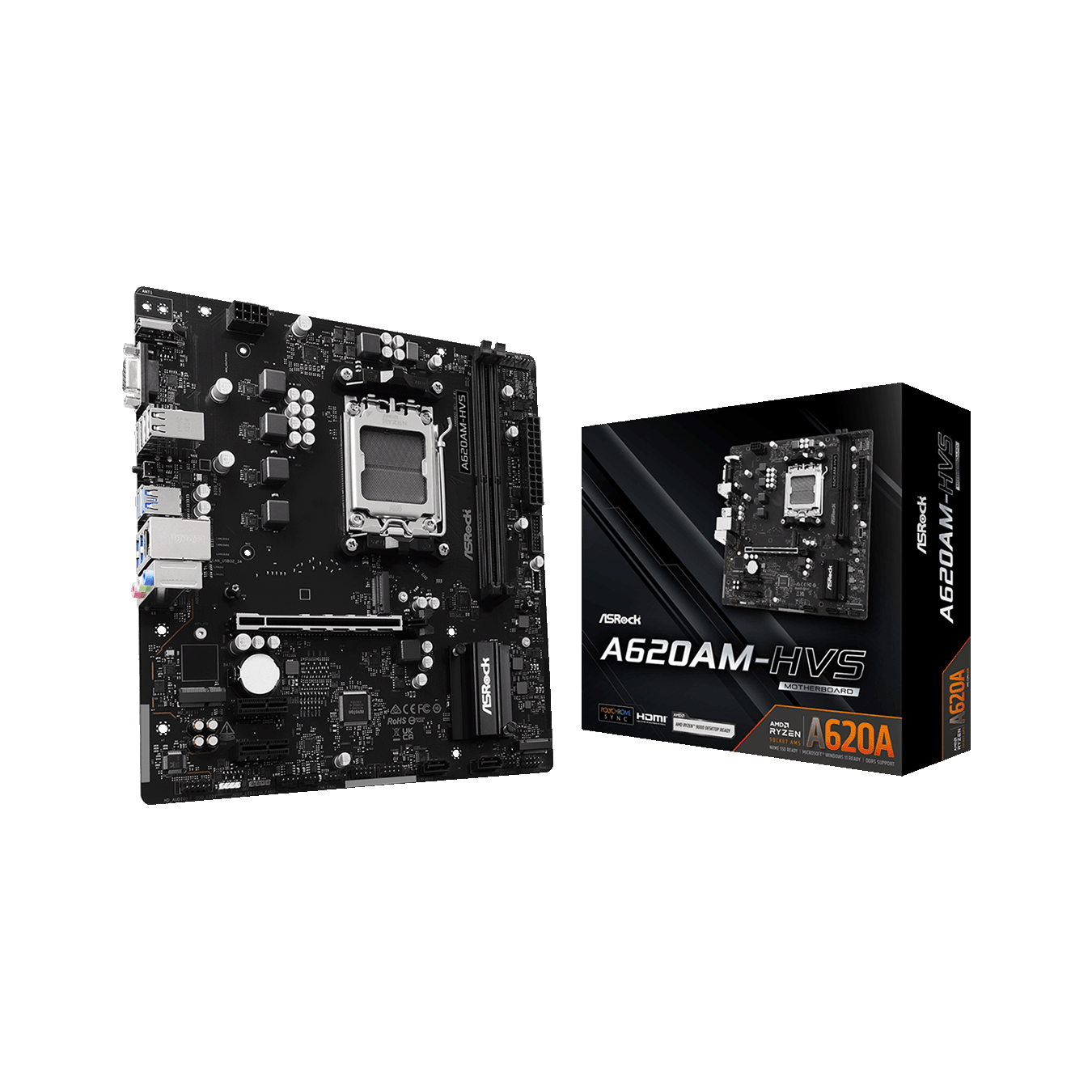 ASRock(アスロック) Socket AM5 AMD A620A MicroATX マザーボード A620AM-HVS