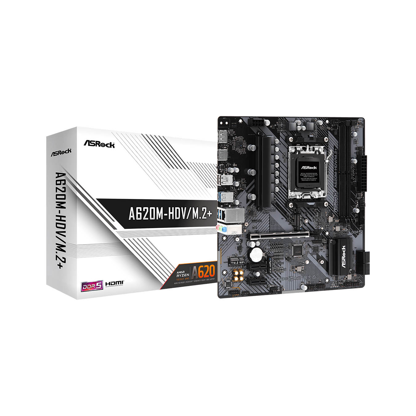 ASRock(アスロック) Socket AM5 AMD A620 Micro ATX マザーボード A620M-HDV/M.2+