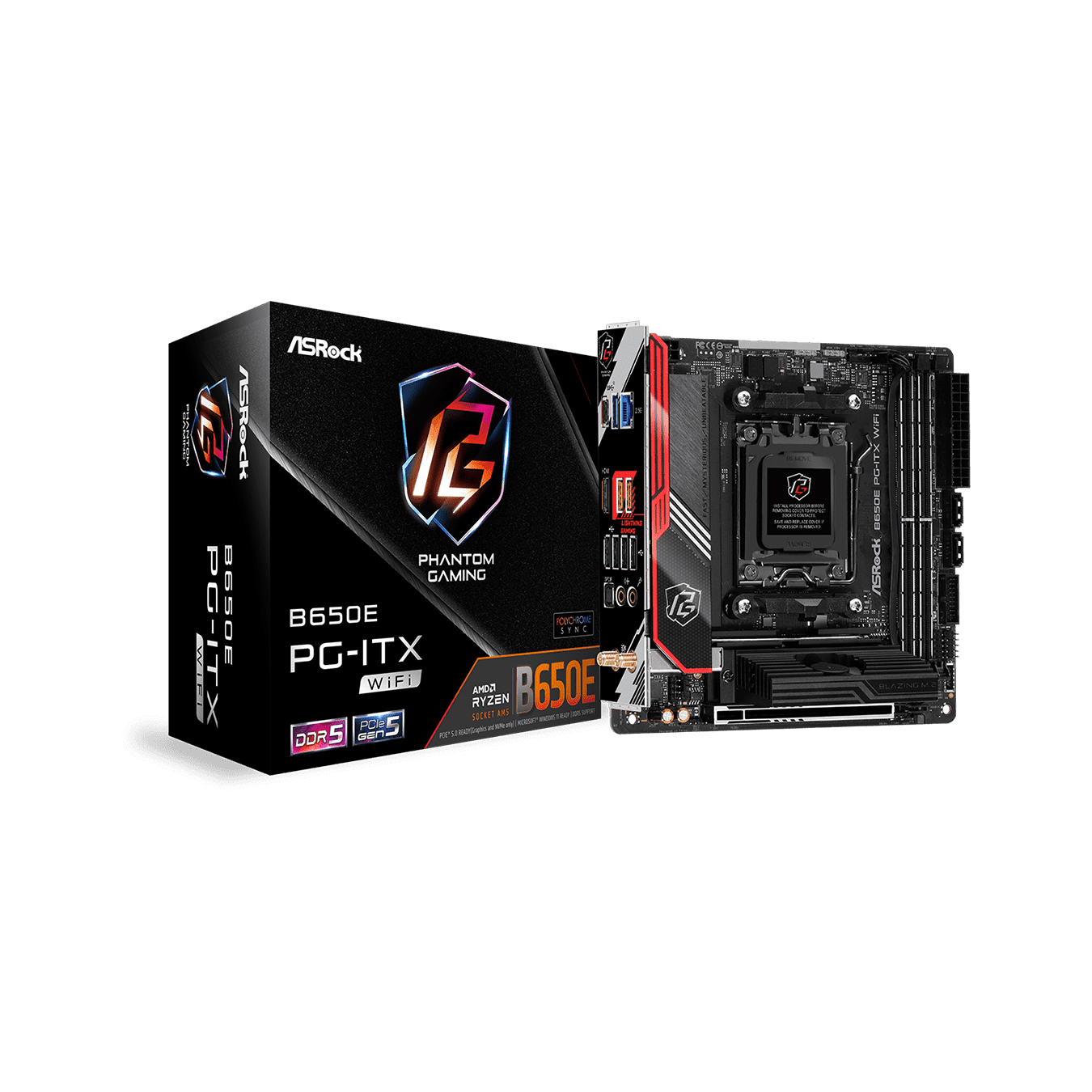 ASRock(アスロック) Socket AM5 AMD B650E Mini-ITX マザーボード B650E PG-ITX WiFi