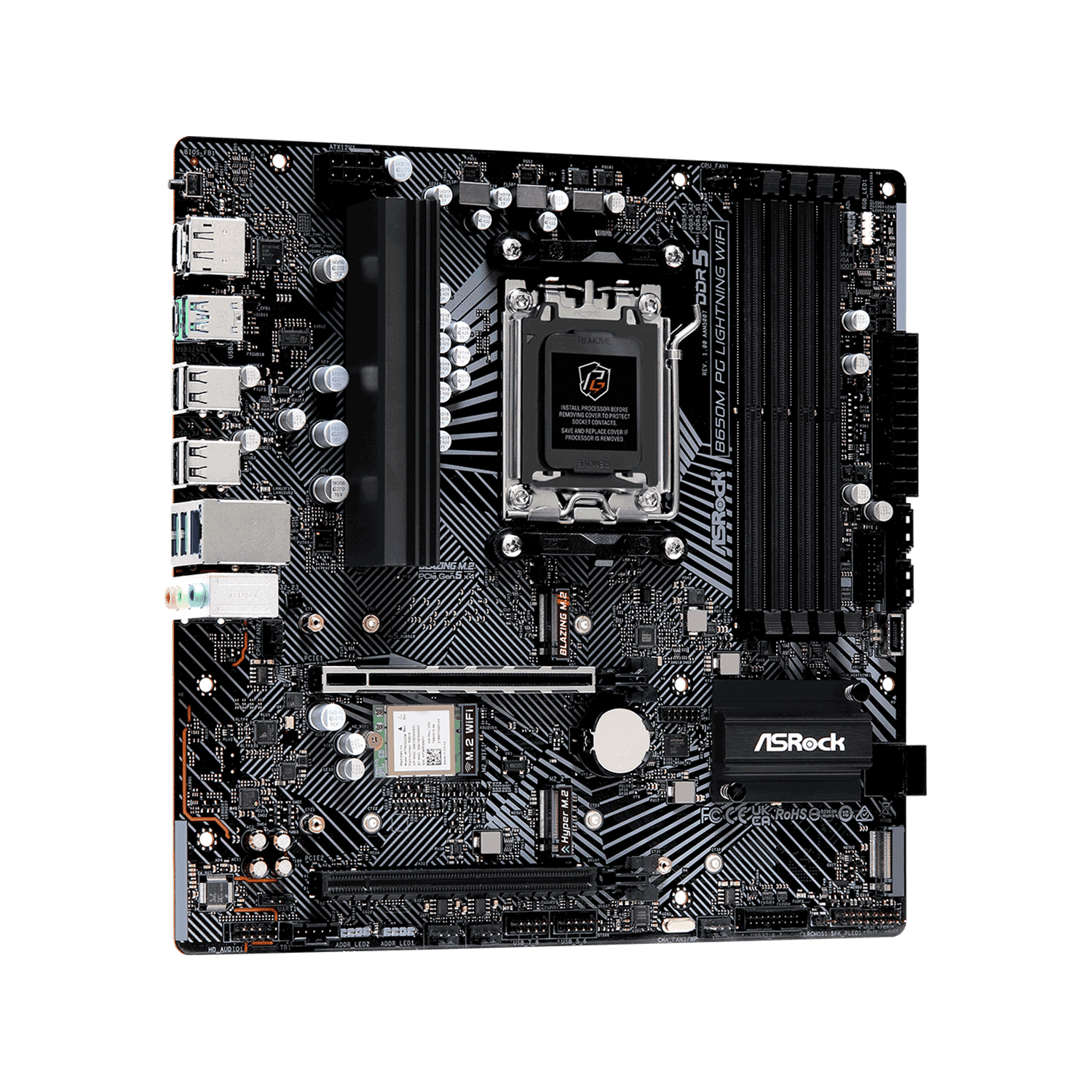 B650M PG Lightning WiFi | B650M PG Lightning WiFi | ASRock(アスロック) Socket  AM5 AMD B650 Micro ATX WiFiモジュール付属 ゲーミングエントリー向け マザーボード | CFD販売株式会社 CFD  Sales INC.