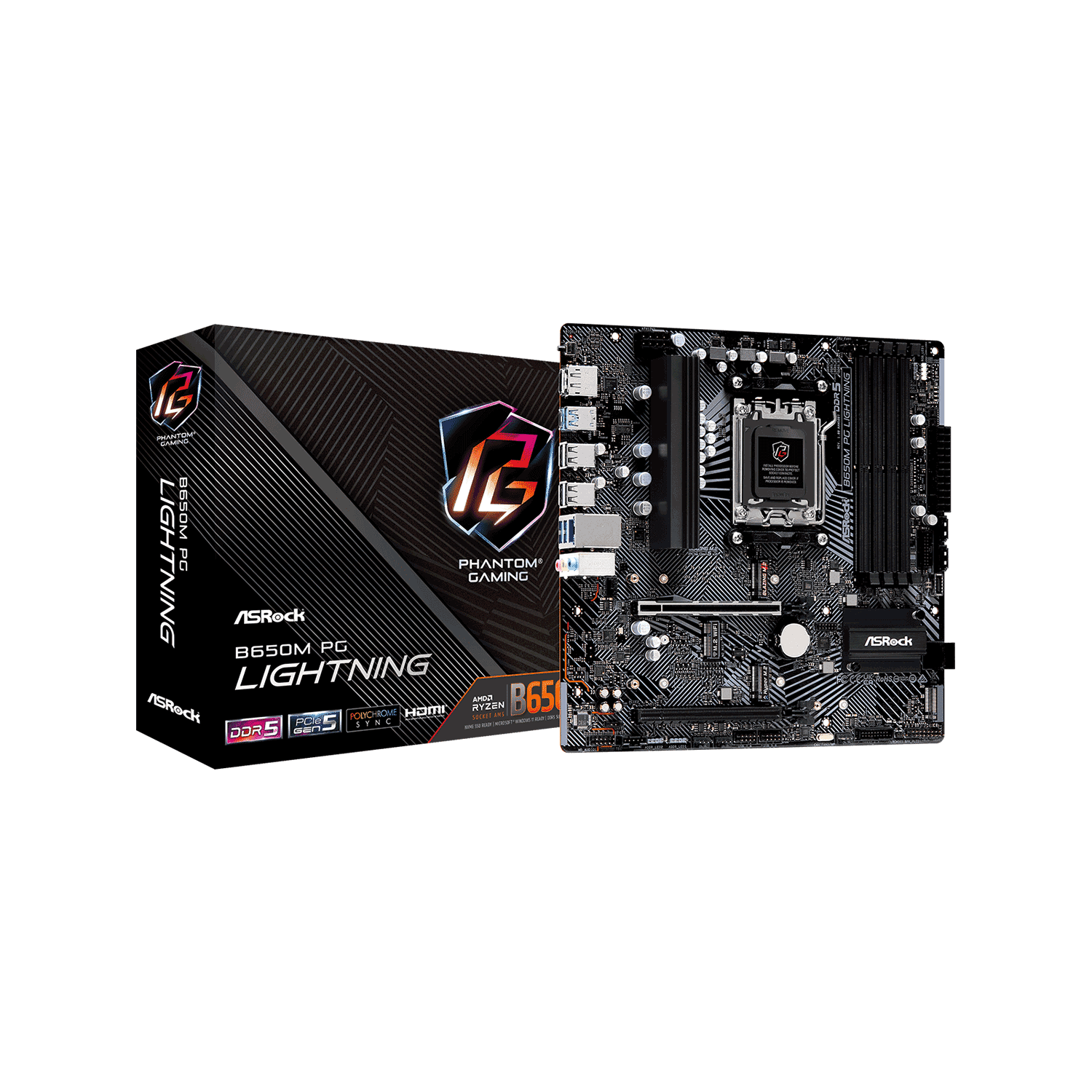 ASRock(アスロック) Socket AM5 AMD B650 Micro ATX ゲーミングエントリー向け マザーボード B650M PG Lightning