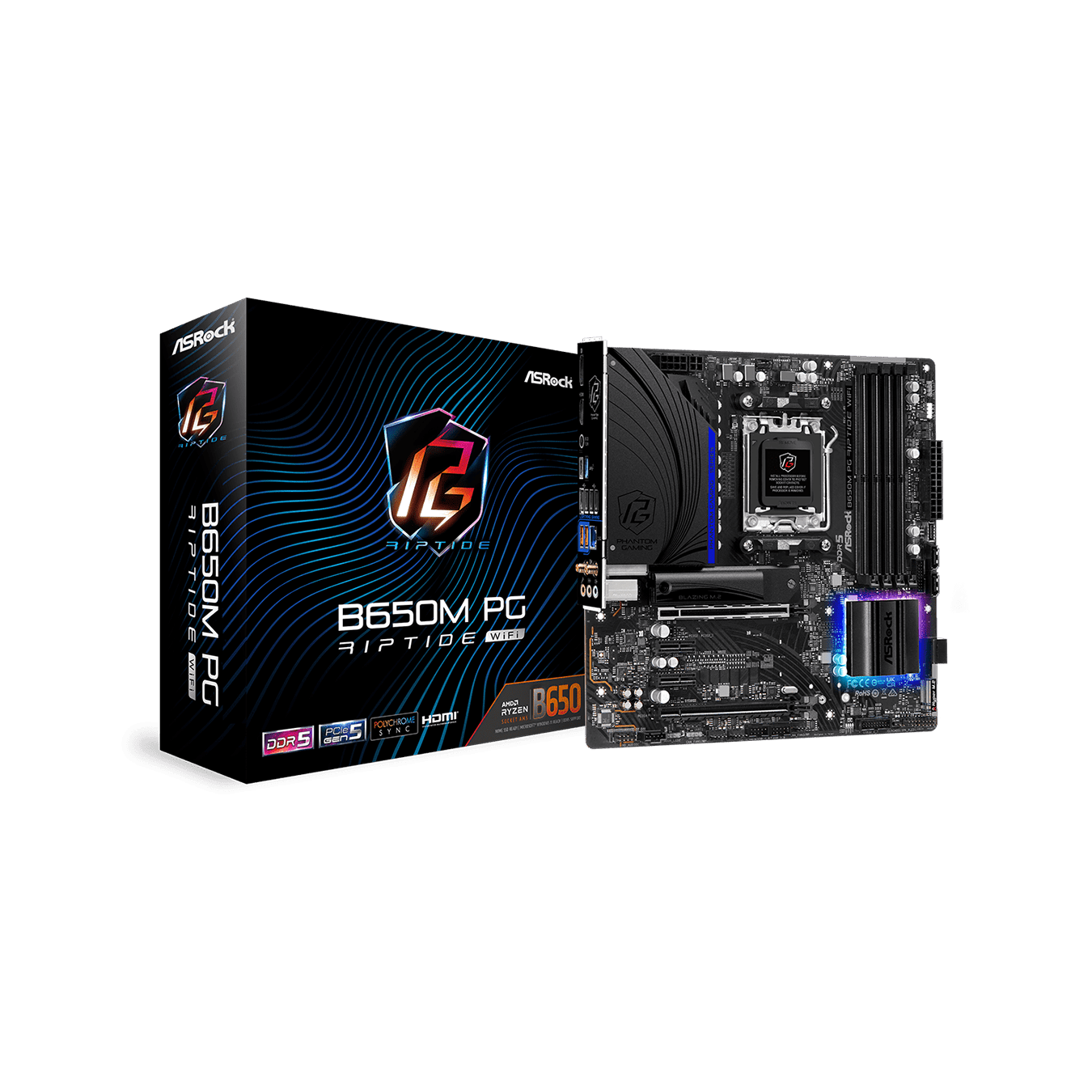 ASRock(アスロック) Socket AM5 AMD B650 Micro ATX マザーボード B650M PG Riptide WiFi