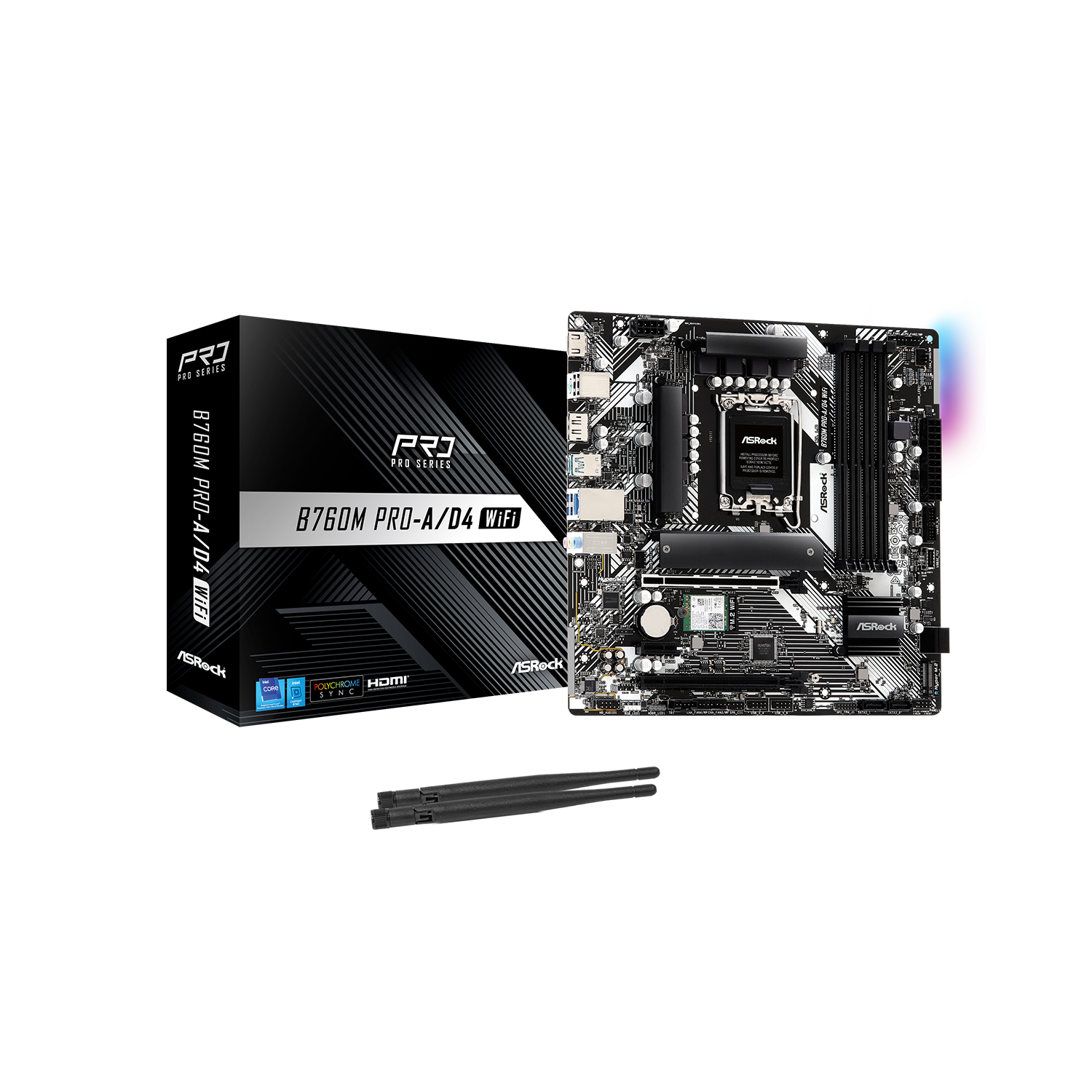 ASRock(アスロック) LGA1700 Intel B760 Micro ATX WiFi+Bluetoothモジュール付属 マザーボード B760M Pro-A/D4 WiFi