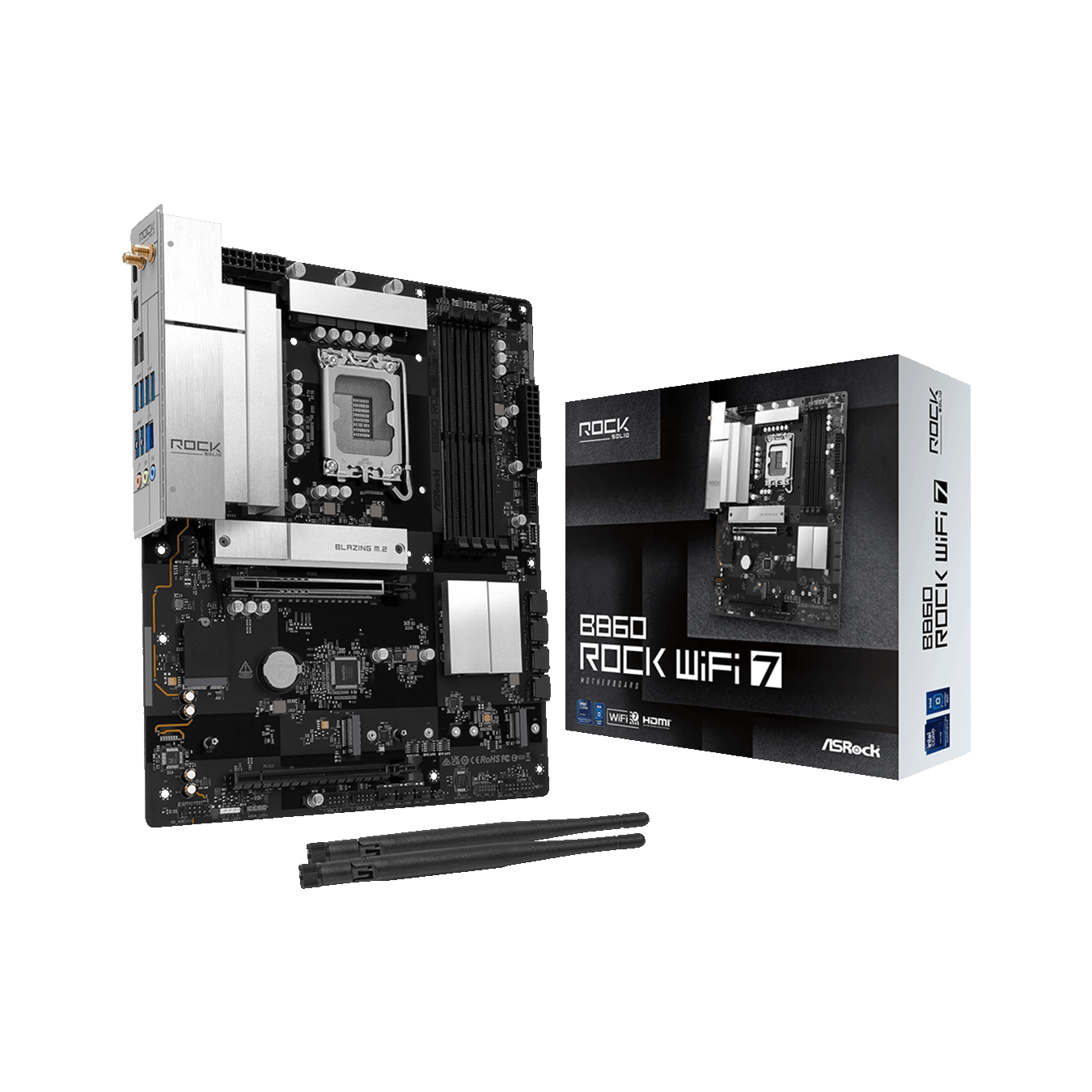 ASRock(アスロック) LGA1851 Intel B860 ATX WiFi+Bluetoothモジュール付属 マザーボード B860 Rock WiFi7
