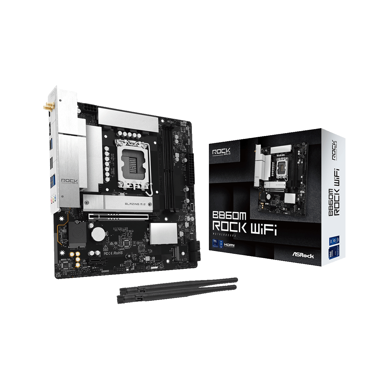 ASRock(アスロック) LGA1851 Intel B860 MicroATX WiFi+Bluetoothモジュール付属 マザーボード B860M Rock WiFi
