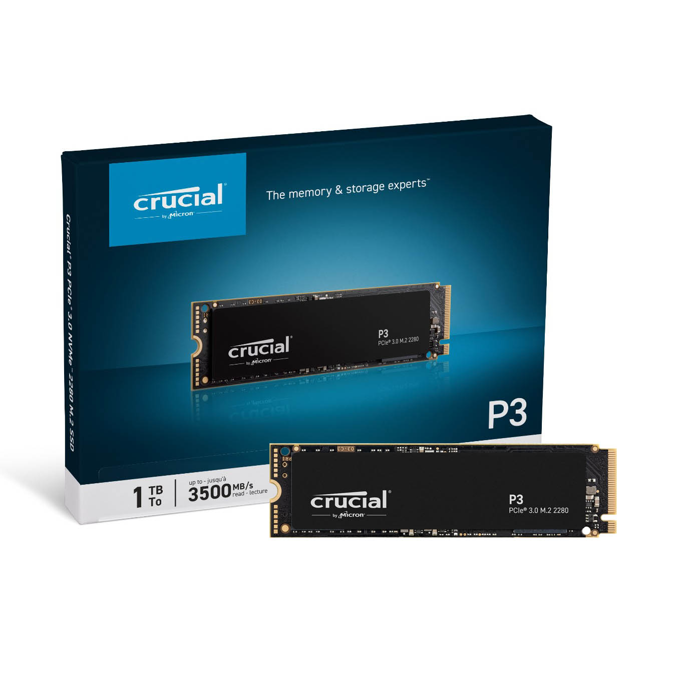 新品未開封 Crucial P3 1TB NVMePCIe3.0 M.2 SSDPC/タブレット