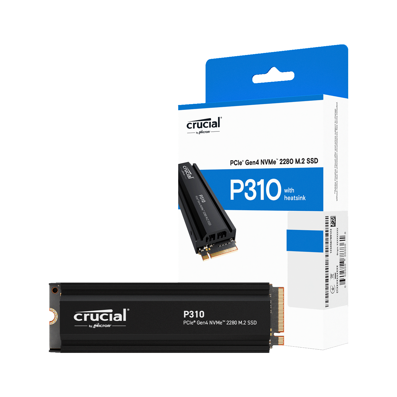 Crucial P310シリーズ M.2-2280 Read最大7,100MB/s PCIe Gen4x4 NVMe接続 ヒートシンク付きSSD 2TB　CT2000P310SSD5-JP
