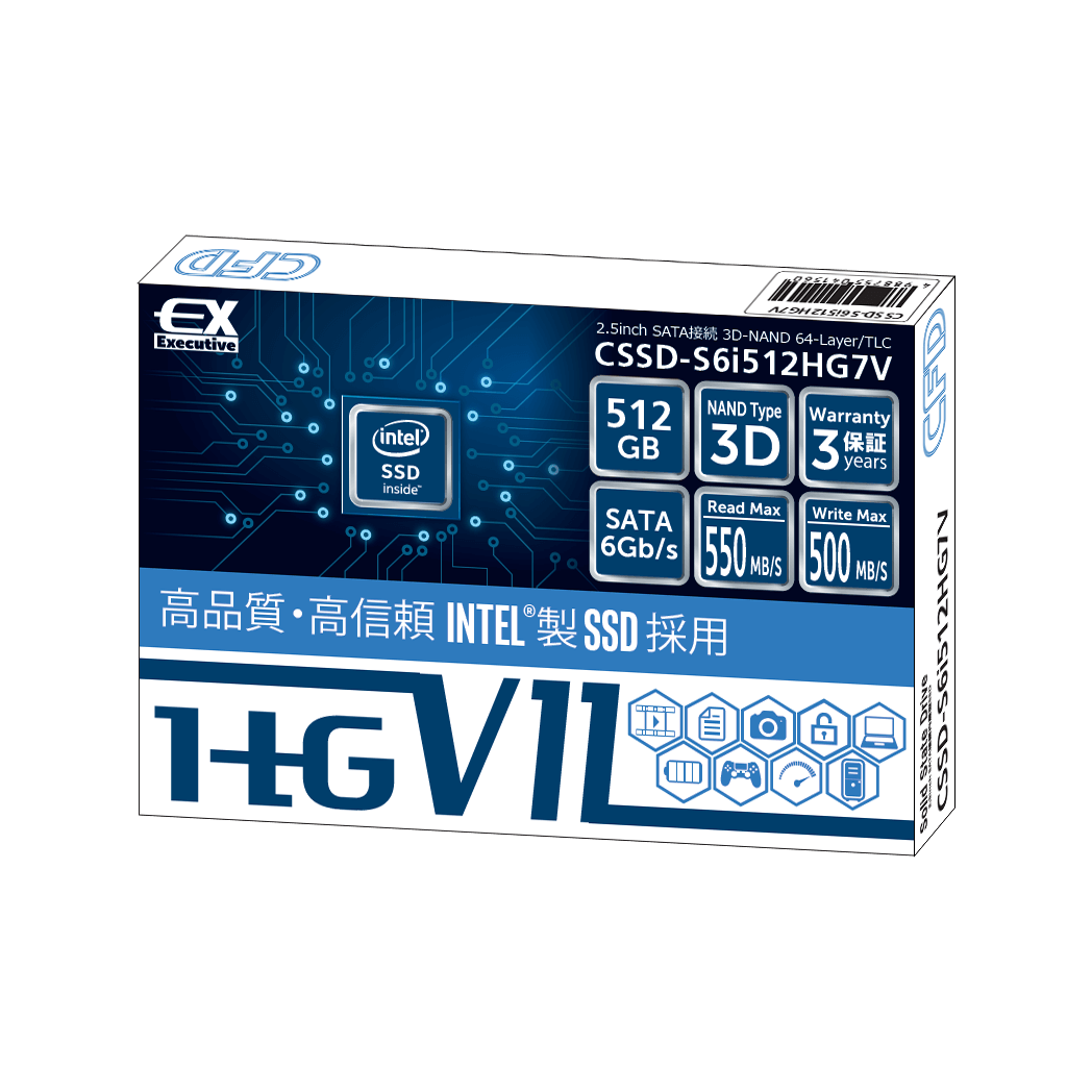 【特価】 | CSSD-S6i512HG7V CFD CFD販売 | 512GB Intel®製3DNAND採用SSD 内蔵型SSD