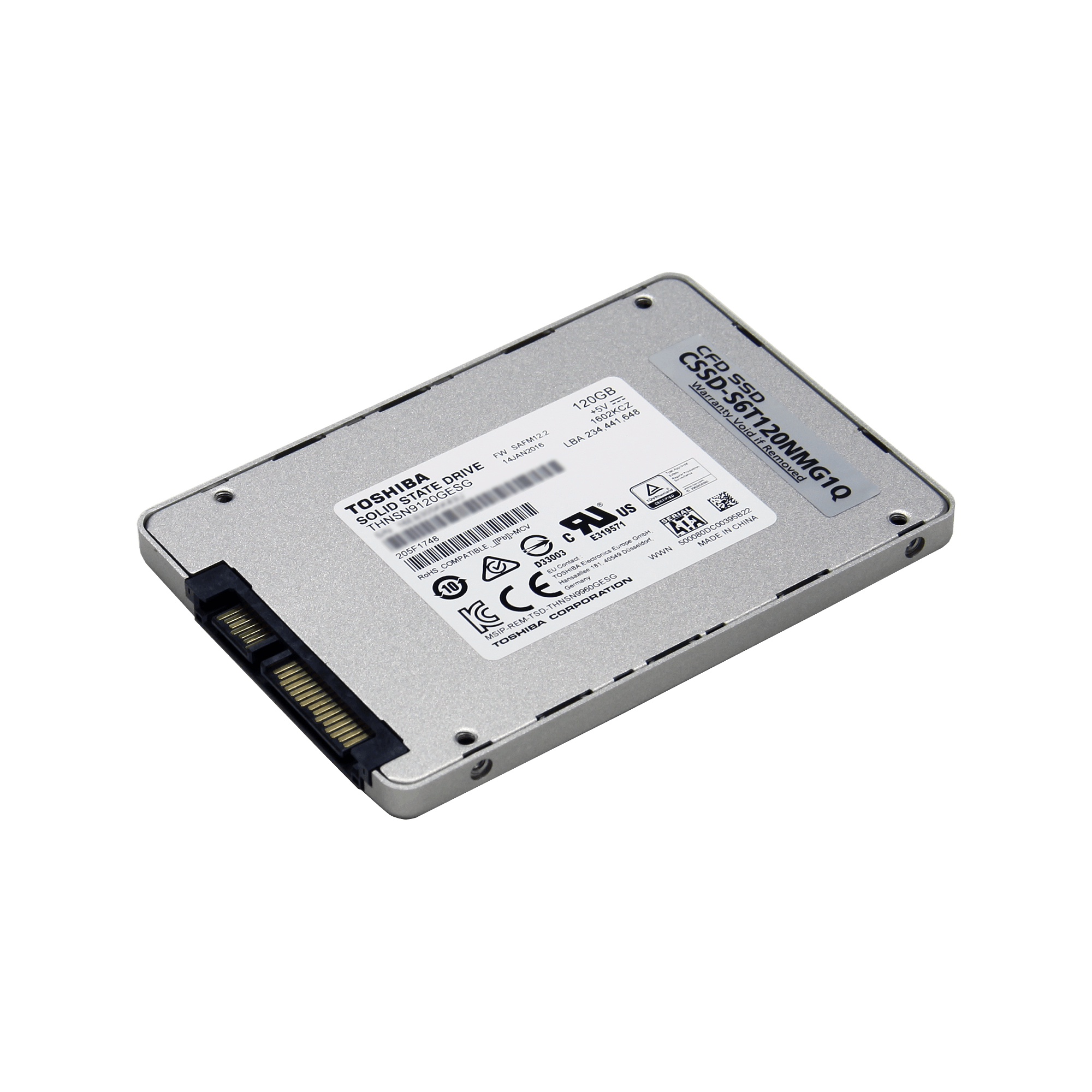 CSSD-S6T120NMG1Qの取扱を開始しました CFD Toshiba製SSD 採用 スタンダードモデル 120GB CFD販売株式会社  CFD Sales INC.