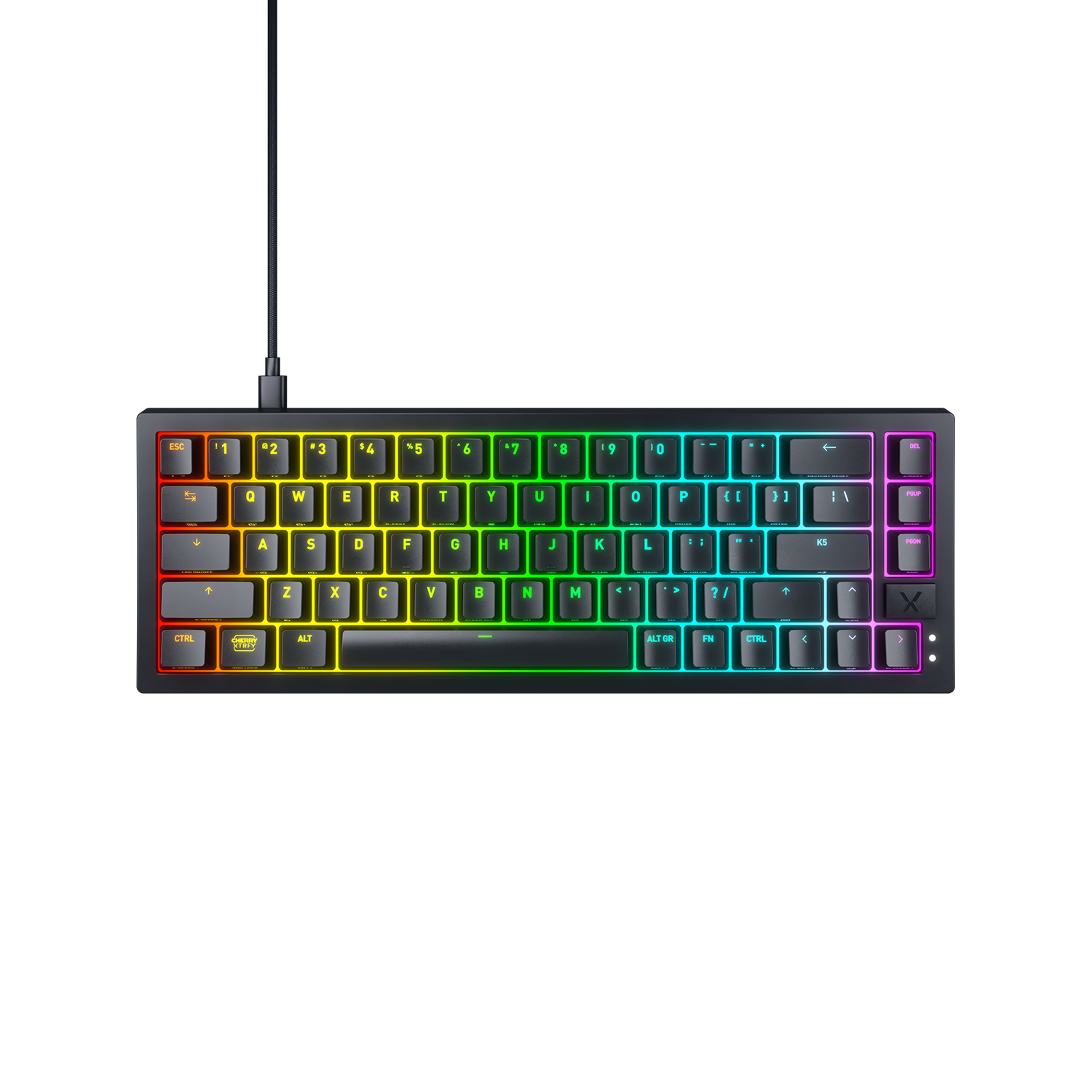 【在庫限り】CHERRY XTRFY(チェリー エクストリファイ) CHERRY MX2A REDスイッチ(赤軸) 67キーUSゲーミングキーボード CX-K5V2-RGB-CPT-BLACK-R-US