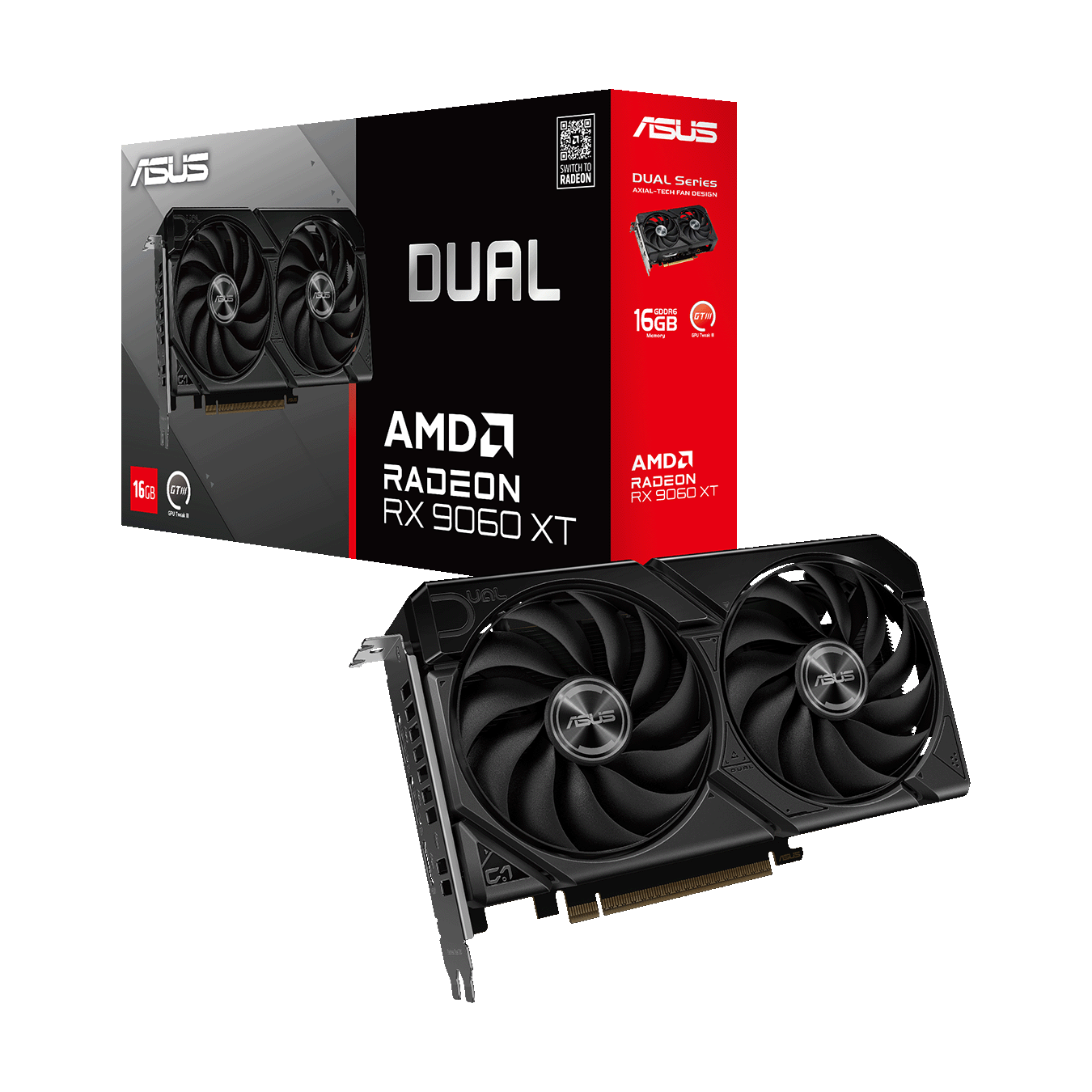 ASUS(エイスース) Radeon RX 9060 XT デュアルファン搭載 グラフィックボード (16GB) DUAL-RX9060XT-16G