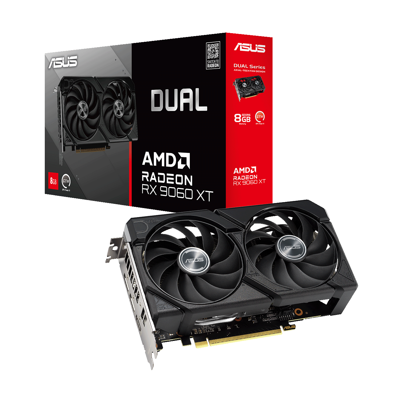 ASUS(エイスース) Radeon RX 9060 XT デュアルファン搭載 グラフィックボード (8GB) DUAL-RX9060XT-8G