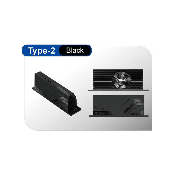 ASRock(アスロック) マザーボード搭載 PCIe Gen5 M.2用 ファン付きヒートシンク FAN M.2 SINK TYPE-2 (Black)