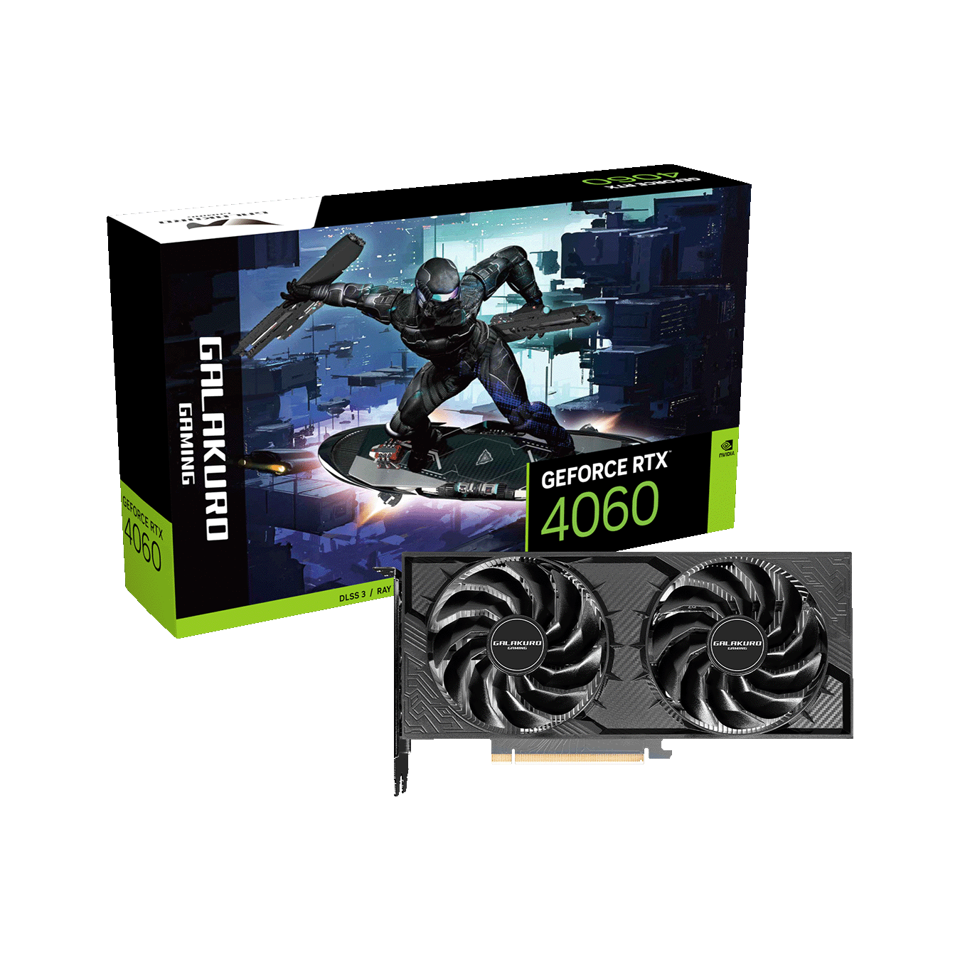 玄人志向　NVIDIA GeForce RTX4060 GDDR6 8GBメモリ搭載　GG-RTX4060-E8GB/OC/DF3