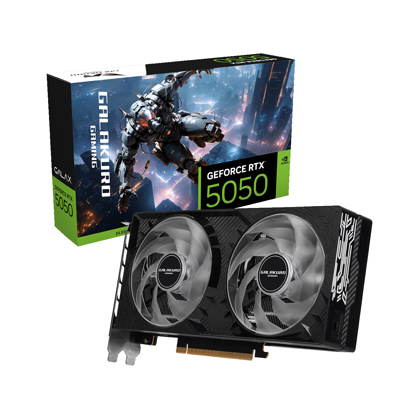 玄人志向 GALAKURO GAMING NVIDIA GeForce RTX 5050 デュアルファン搭載 オーバークロック グラフィックボード GG-RTX5050-E8GB/OC/DF