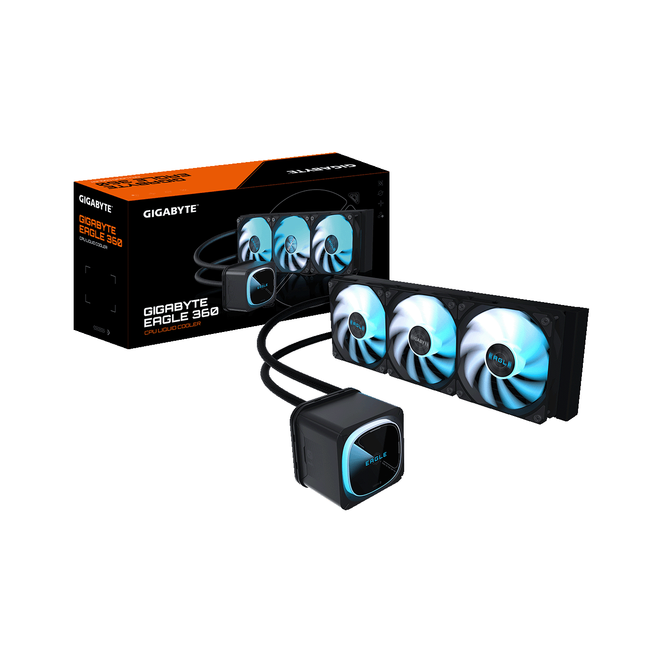 GIGABYTE(ギガバイト) 3連ファンラジエーター搭載 水冷CPUクーラー (ブラック) GIGABYTE EAGLE 360