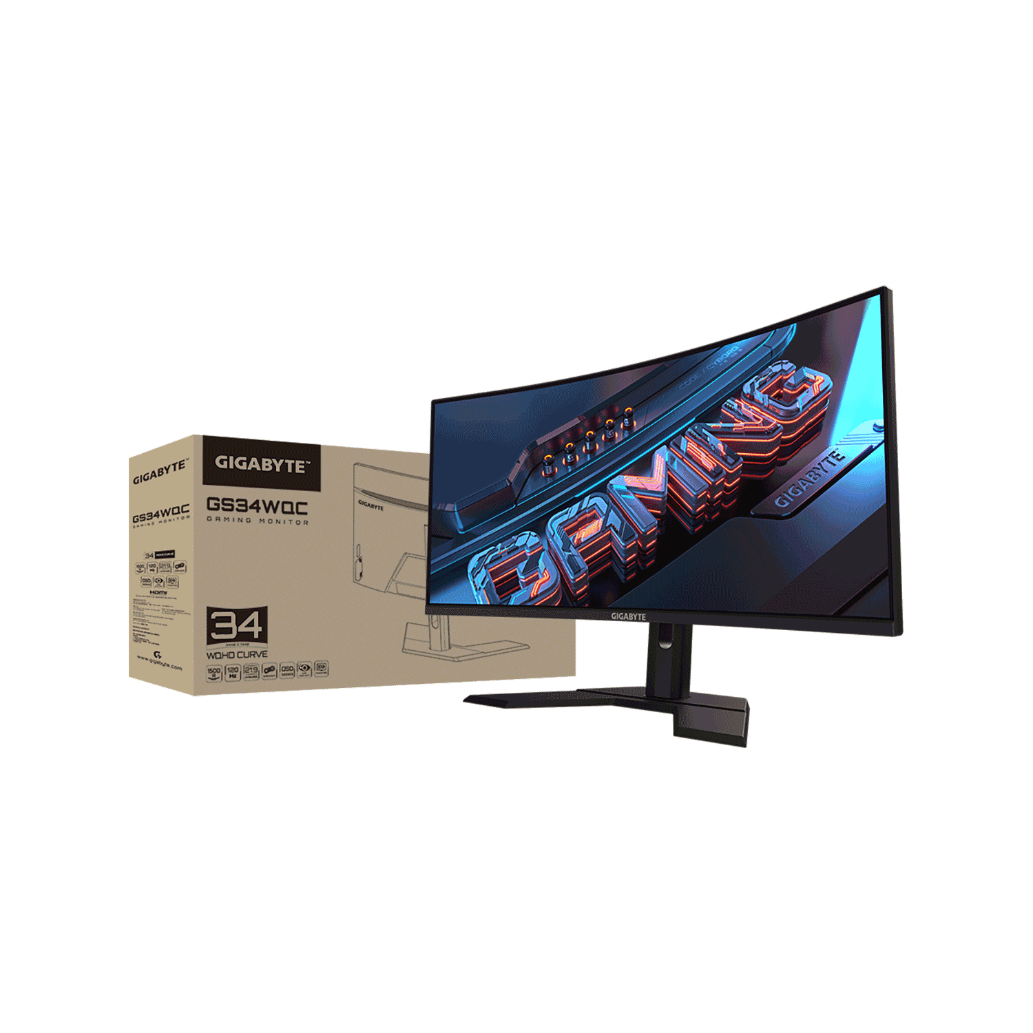 g34wqc+sn550(1tb) 送料込み GIGABYTE G34WQC A 34インチ ウルトラワイド 湾曲型ゲーミング