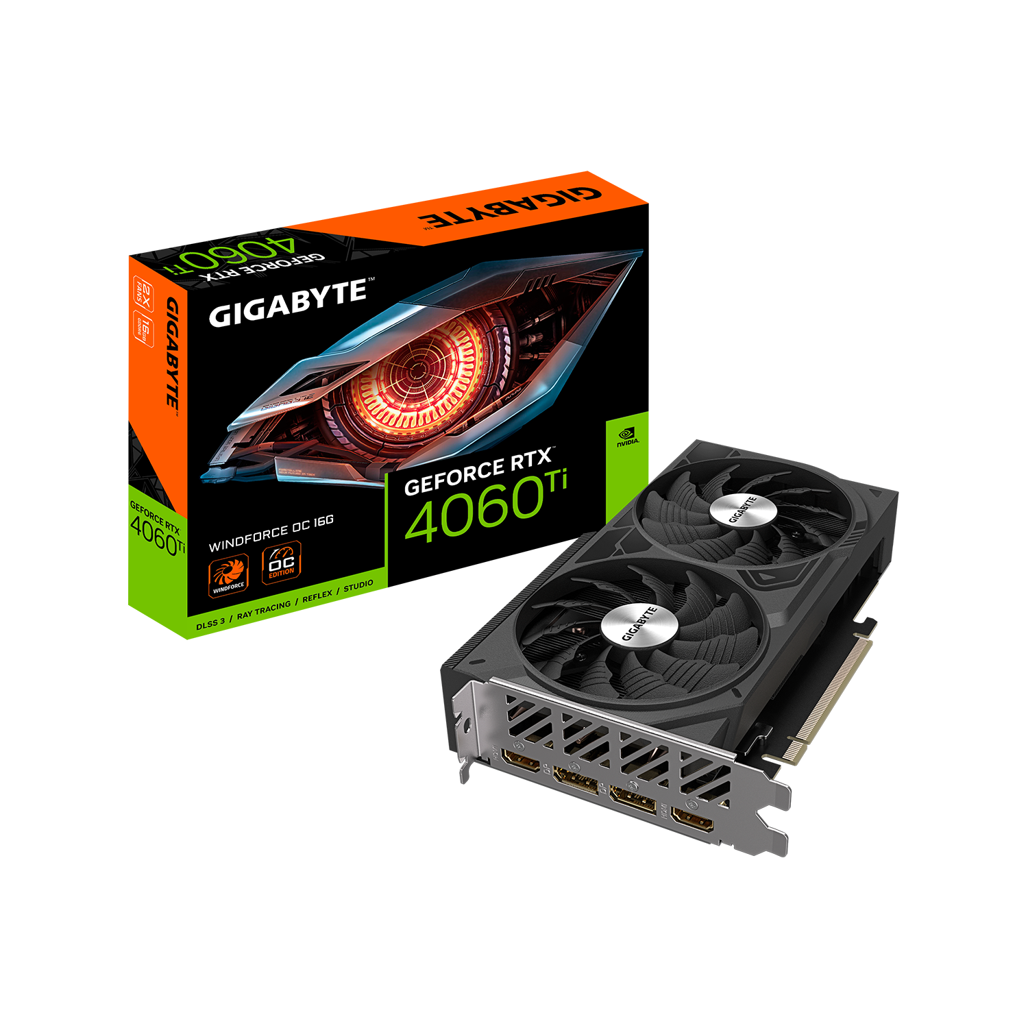 【販売終了】GIGABYTE(ギガバイト) NVIDIA GeForce RTX 4060 Ti 搭載 オーバークロック グラフィックボード GV-N406TWF2OC-16GD