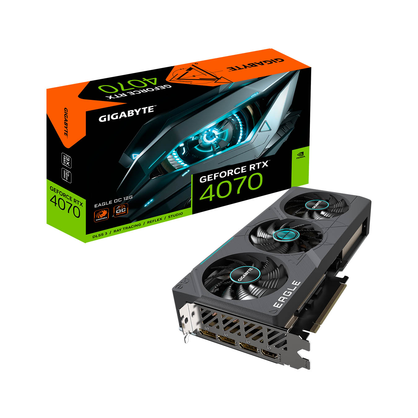 【販売終了】GIGABYTE(ギガバイト) NVIDIA GeForce RTX 4070 搭載 グラフィックボード GV-N4070EAGLE OC-12GD