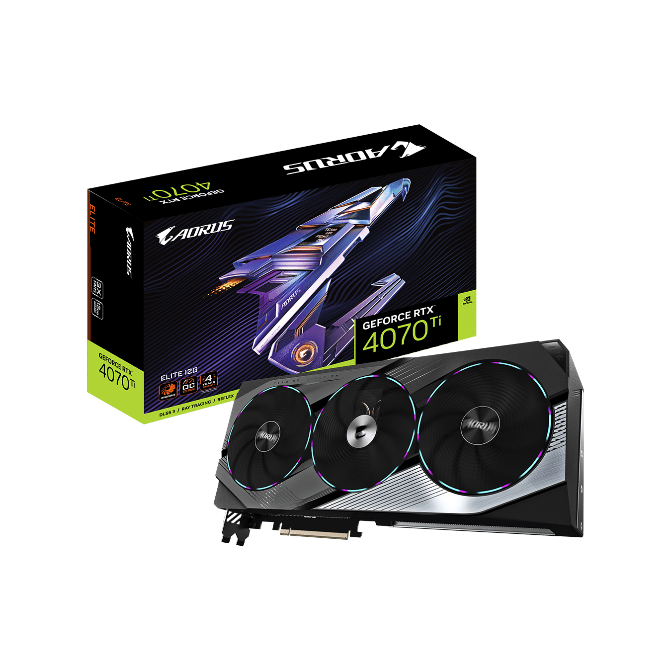 Amazon.com: GIGABYTE AORUS GeForce RTX 4070 Ti Elite 12G Graphics Card, 3X  WINDFORCE Fans, 12GB 192-bit GDDR6X, GV-N407TAORUS E-12GD Video Card :  Electronics