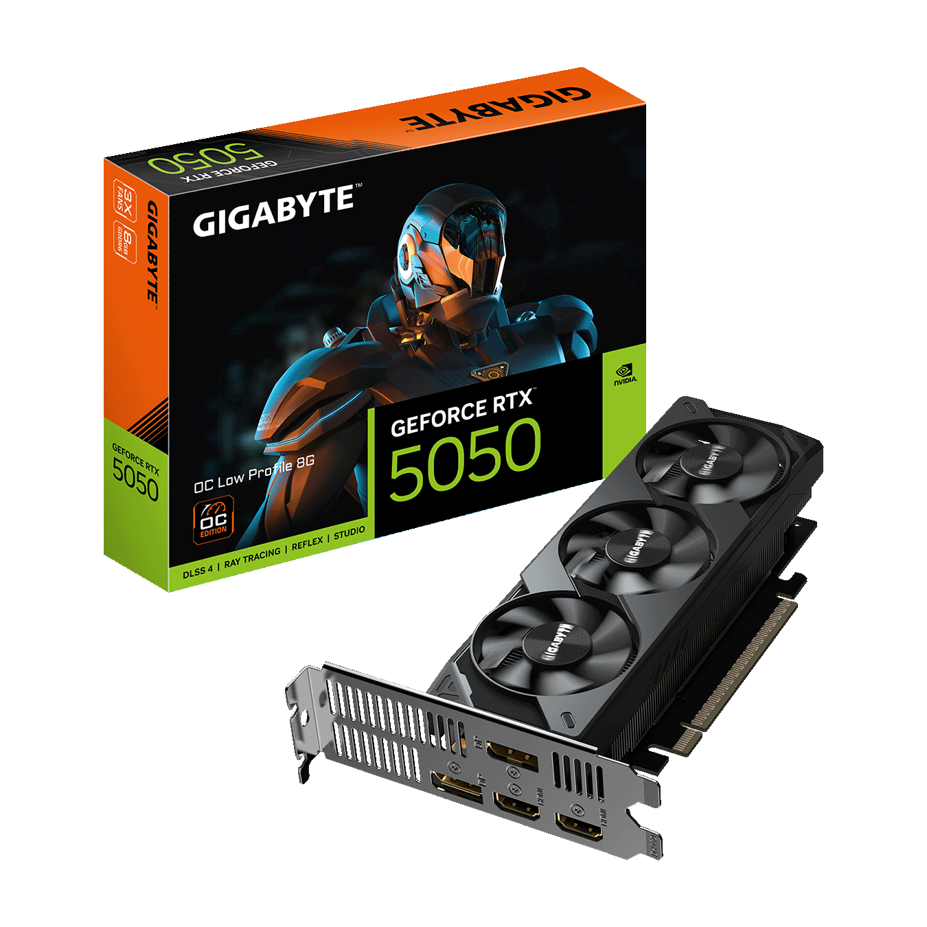 GIGABYTE　NVIDIA GeForce RTX5050 GDDR6 8GBメモリ搭載　ロープロファイル　GV-N5050OC-8GL