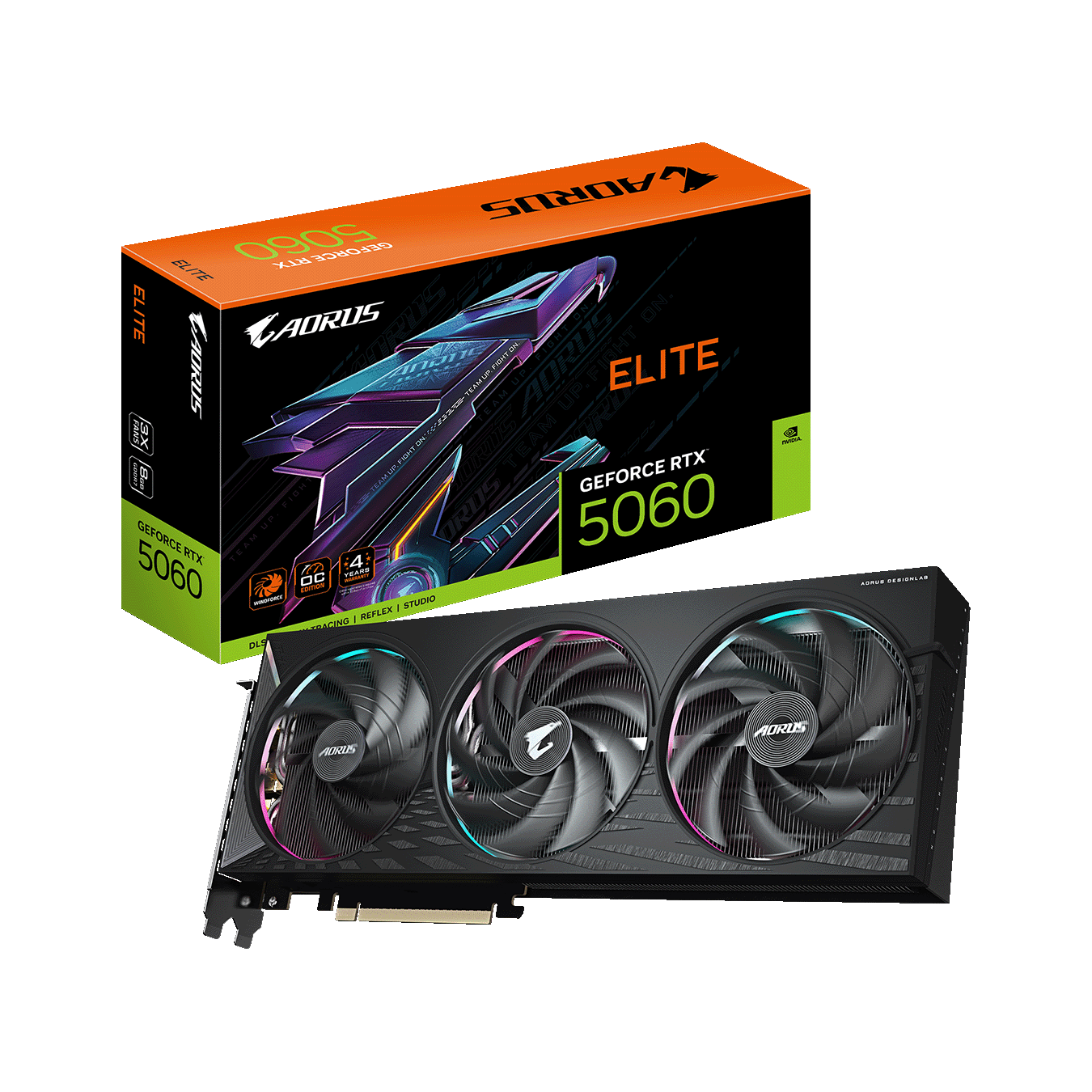 GIGABYTE　NVIDIA GeForce RTX5060 GDDR7 8GBメモリ搭載　GV-N5060AORUS E-8GD