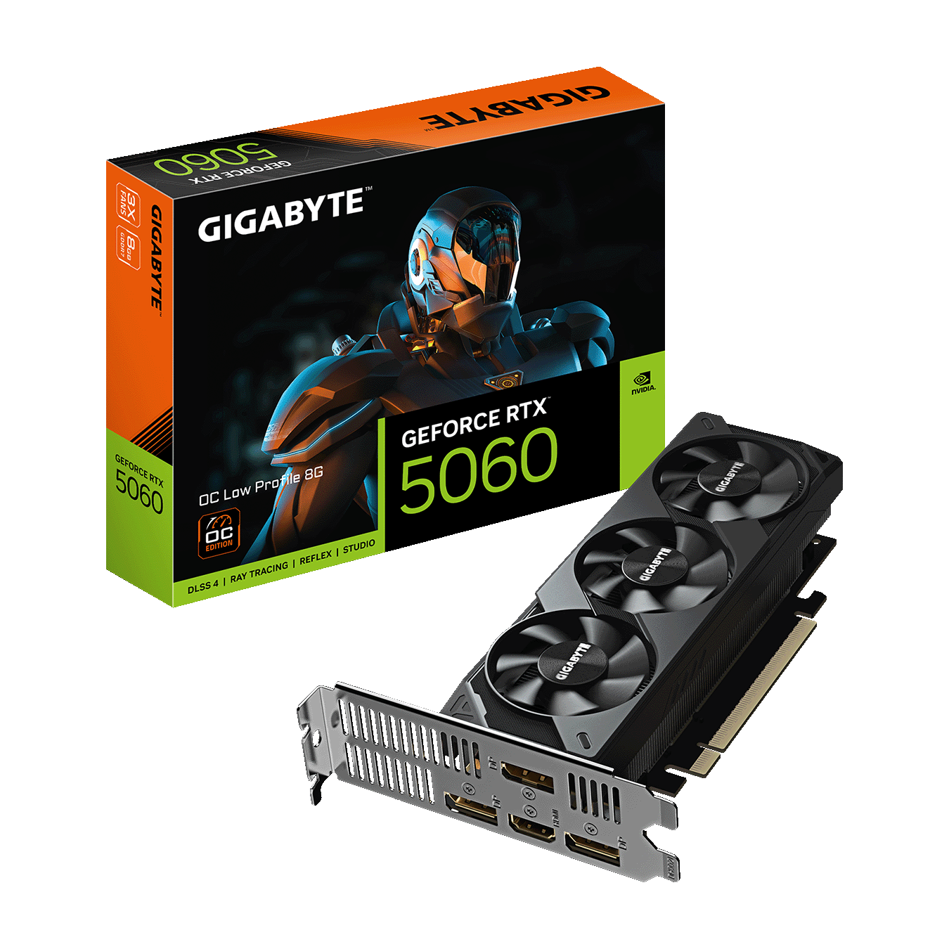 GIGABYTE　NVIDIA GeForce RTX5060 GDDR7 8GBメモリ搭載　ロープロファイル　GV-N5060OC-8GL