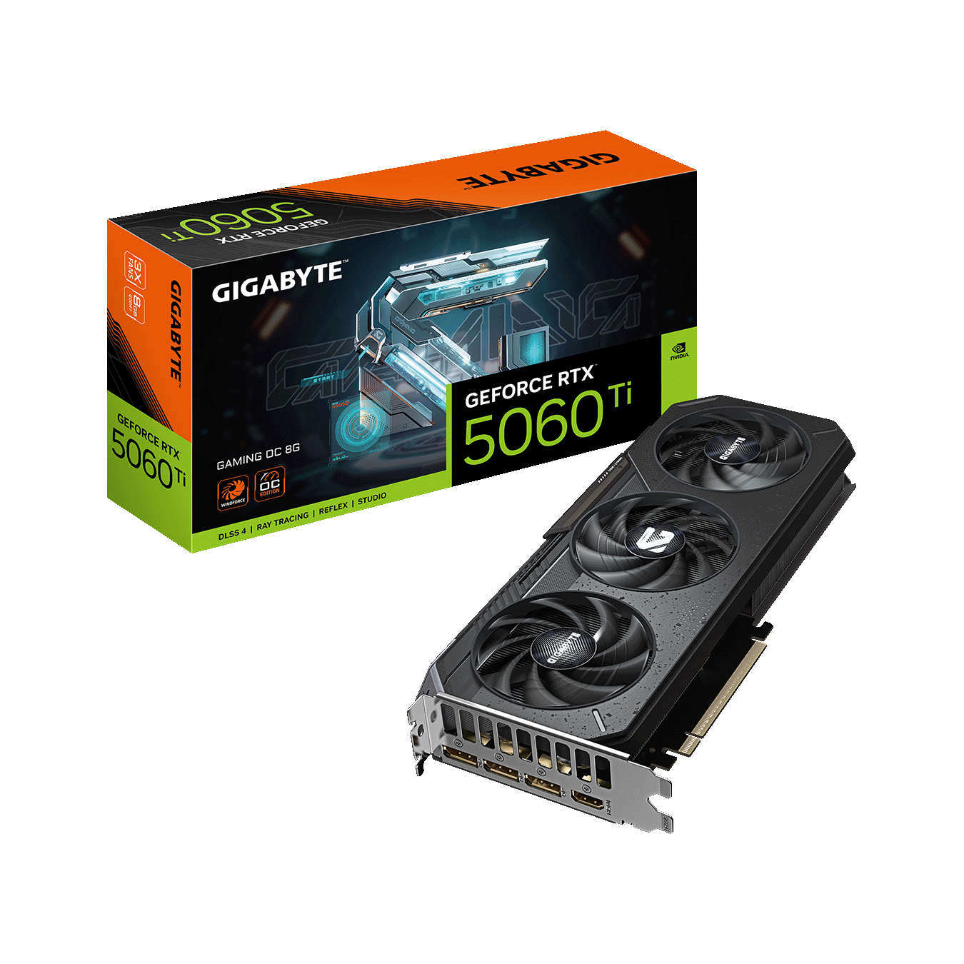 NVIDIA GeForce RTX5060Ti GDDR7 8GBメモリ搭載　GV-N506TGAMING OC-8GD