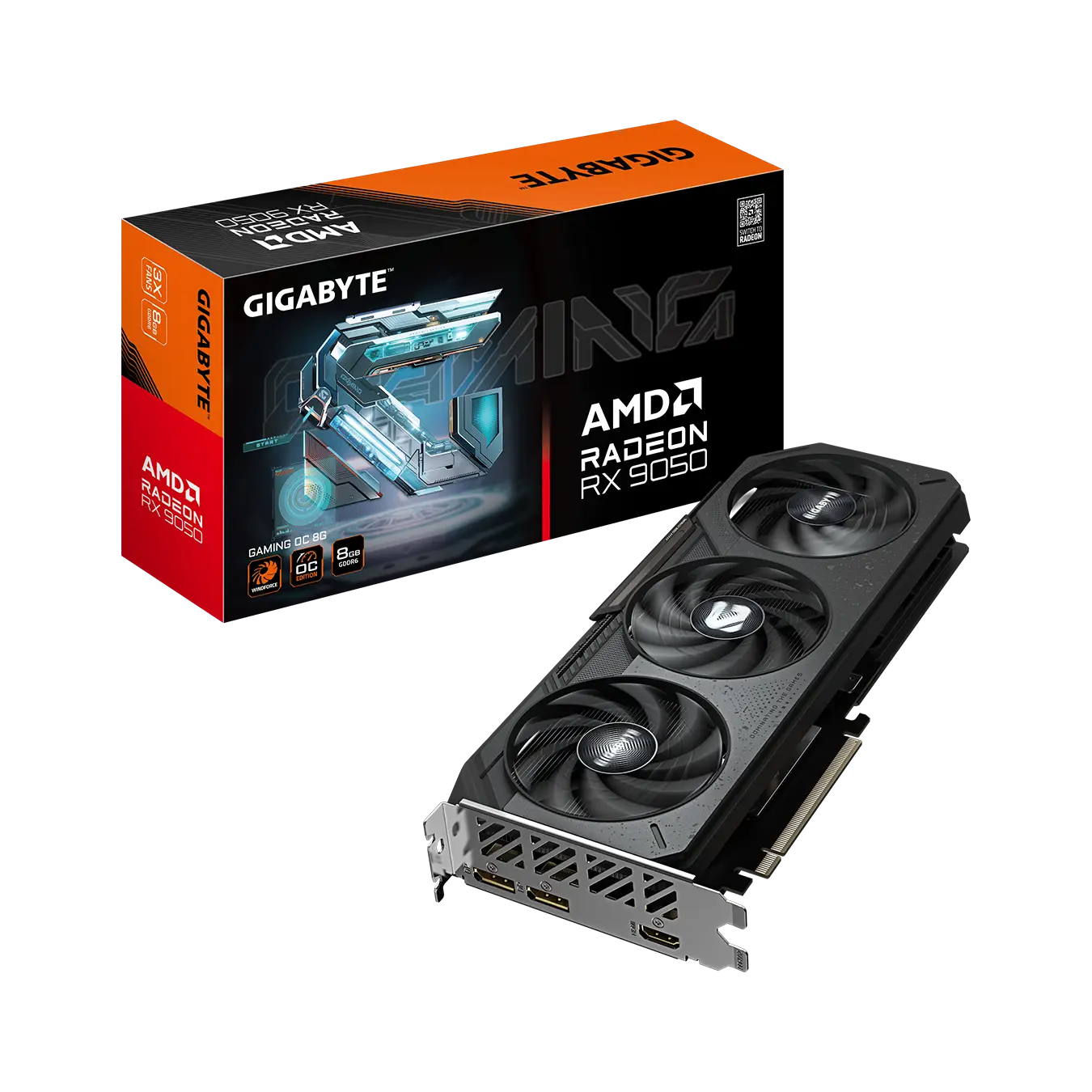 GIGABYTE(ギガバイト) Radeon RX 9050 トリプルファン搭載 ゲーミングPC向け オーバークロック グラフィックボード　GV-R9050GAMING OC-8GD