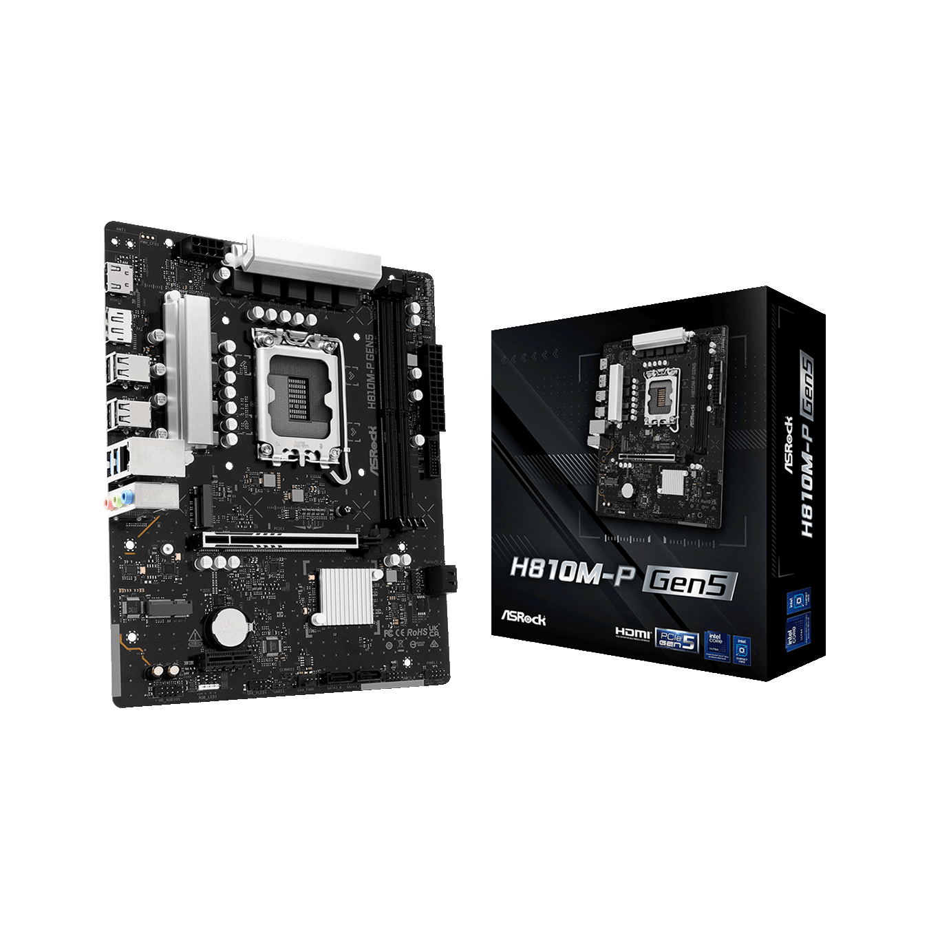 ASRock(アスロック) LGA1851 Intel H810 MicroATX マザーボード H810M-P Gen5