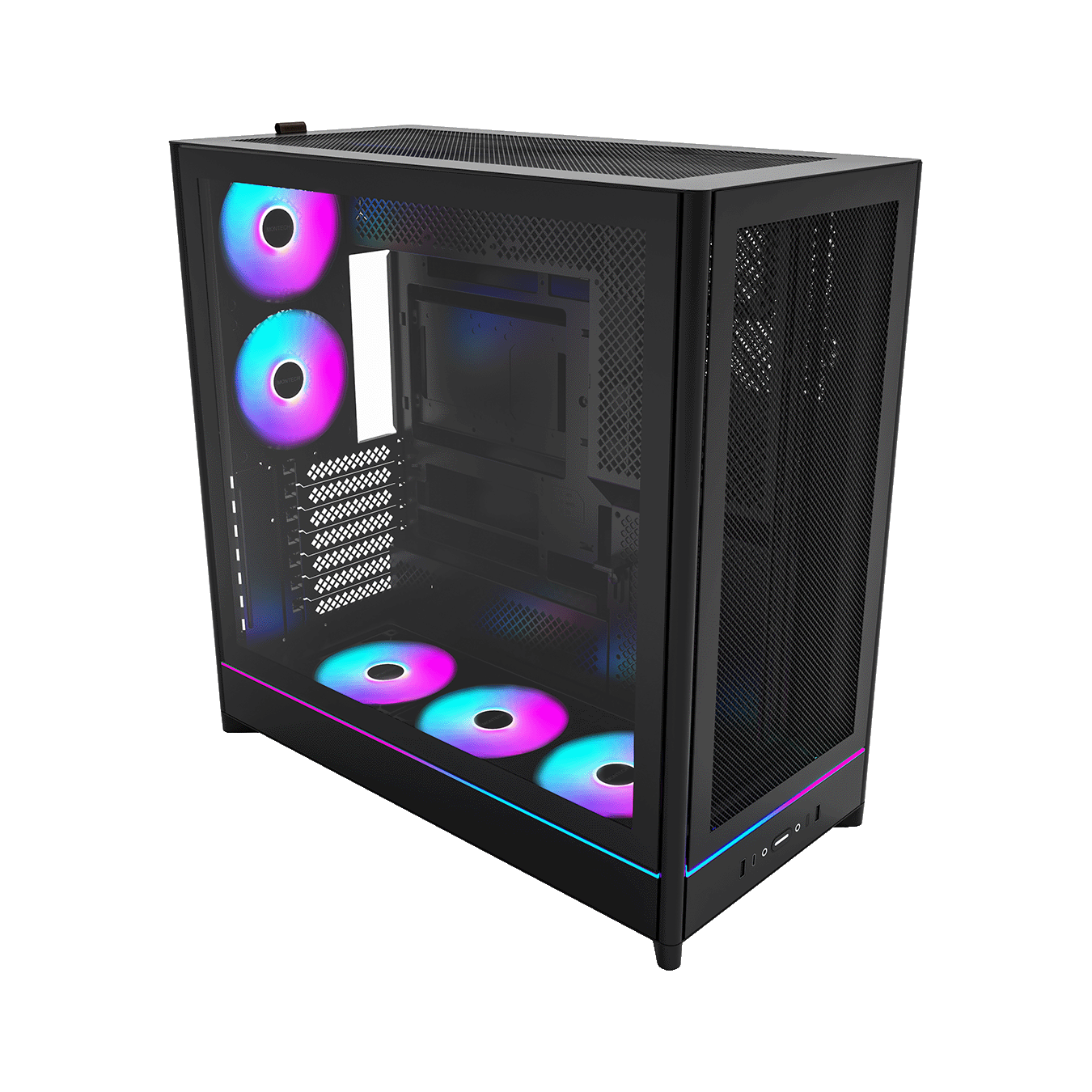 MONTECH (モンテック) HS01 PROシリーズ ATXマザーボード対応 ガラスパネル(フロント・左サイド)採用 タワー型PCケース (ブラック) HS01 PRO (B)