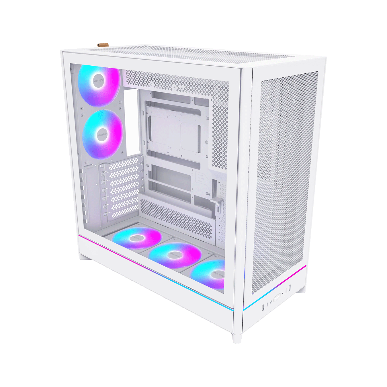 MONTECH (モンテック) HS01 PROシリーズ ATXマザーボード対応 ガラスパネル(フロント・左サイド)採用 タワー型PCケース (ホワイト) HS01 PRO (W)