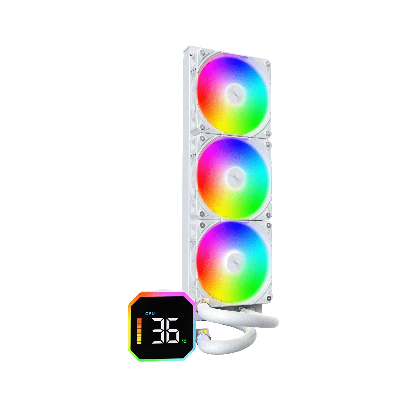 Montech (モンテック) HyperFlow DIGITAL 360 シリーズ 温度モニター付きオールインワン簡易水冷CPUクーラー (ARGBトリプルファン・ホワイト)　HyperFlow DIGITAL 360 (W)