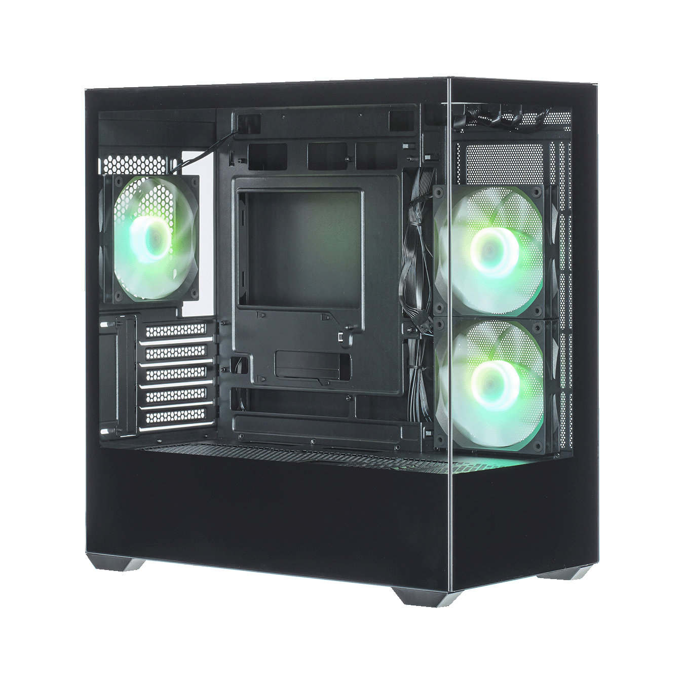 玄人志向  KRC-mT01シリーズ Micro ATXマザーボード対応 ガラスパネル(フロント・左サイド)採用 ARGBファン搭載 ピラーレスPCケース (ブラック)　KRC-mT01B