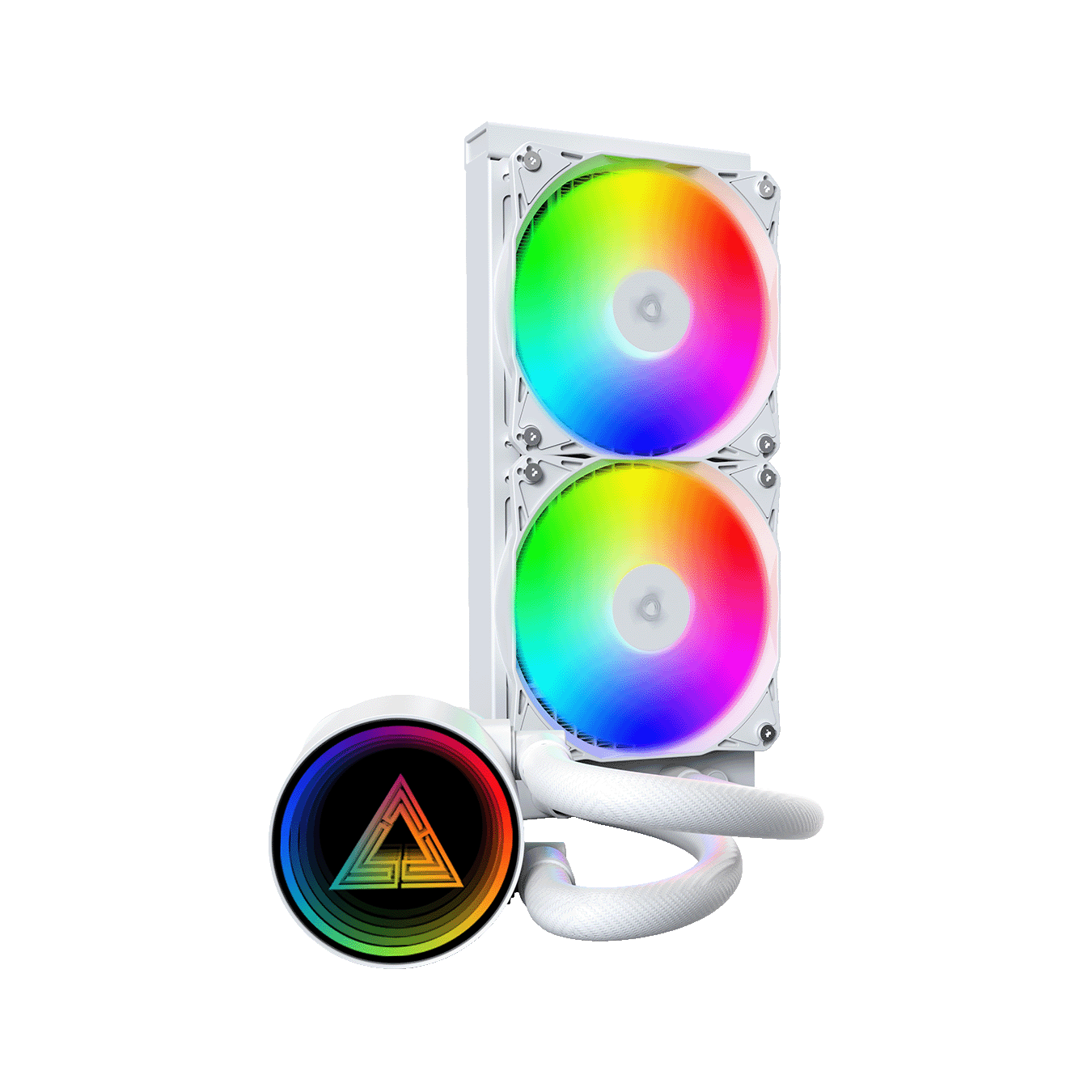 Montech (モンテック) LightFlow ARGB 240 シリーズ オールインワン簡易水冷CPUクーラー (ARGBデュアルファン・ホワイト)　LightFlow ARGB 240 (W)