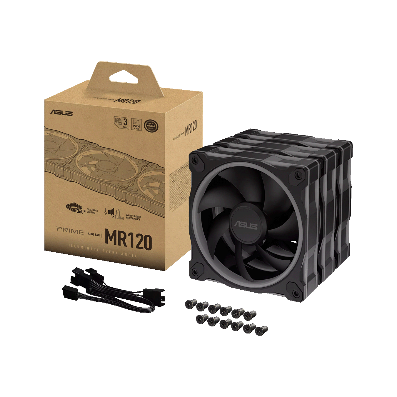 MR120 ARGB FAN BLACK 3IN1 | MR120 ARGB FAN BLACK 3IN1 | ASUS