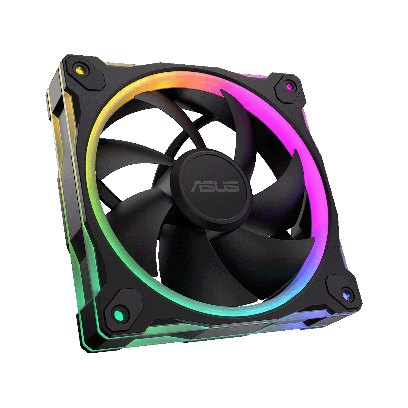 ASUS (エイスース) MR120 ARGB FANシリーズ 28mmフレーム 両面照明 ARGB 120mm 静音 PCケースファン (ブラック) MR120 ARGB FAN BLACK