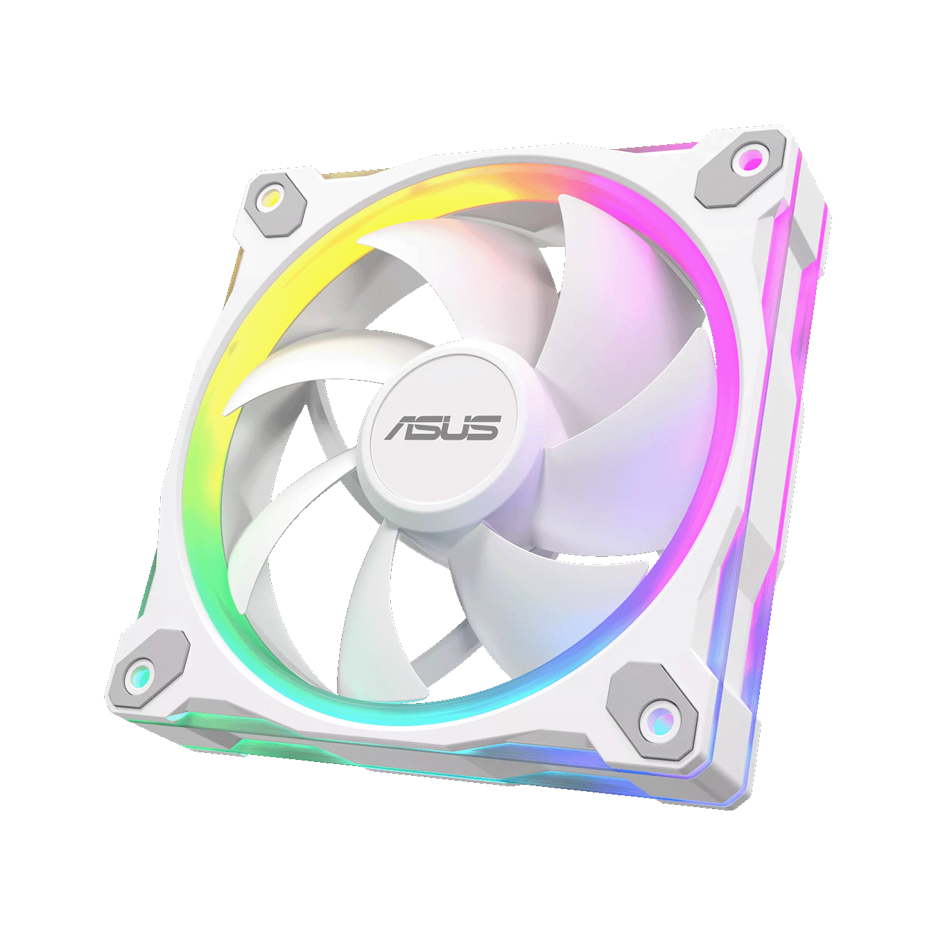 ASUS (エイスース) MR120 ARGB FANシリーズ 28mmフレーム 両面照明 ARGB 120mm 静音 PCケースファン (ホワイト) MR120 ARGB FAN WHITE