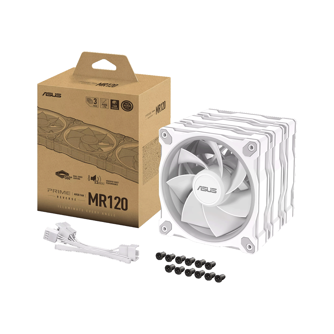 スマッジング　スマッジファン　ワンド MR120 REVERSE ARGB FAN WH 3IN1 | MR120 REVERSE ARGB FAN WH 3IN1