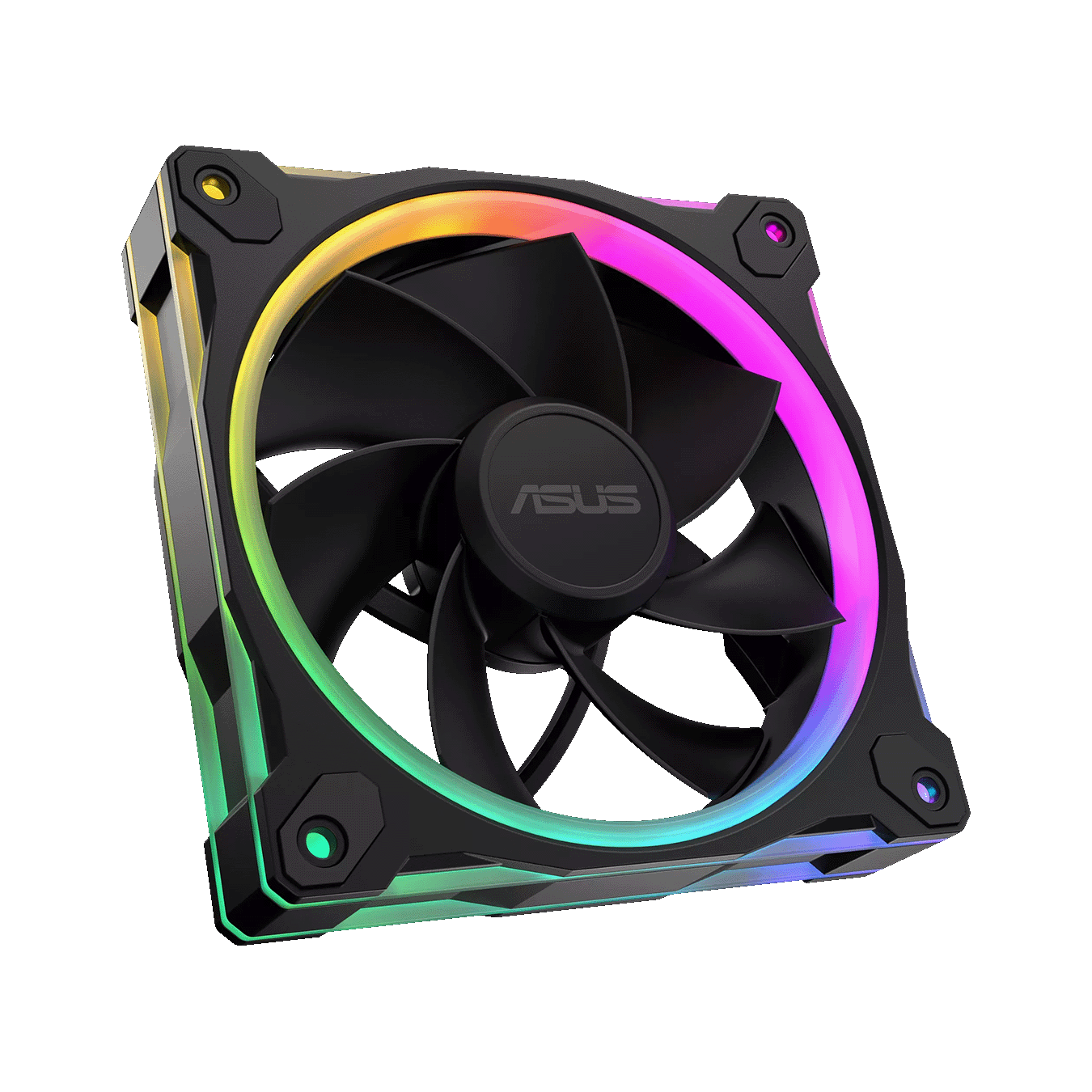 ASUS (エイスース) MR120 REVERSE ARGB FANシリーズ 28mmフレーム 両面照明 ARGB 120mm 静音 リバース回転 PCケースファン (ブラック) MR120 REVERSE ARGB FAN BLACK