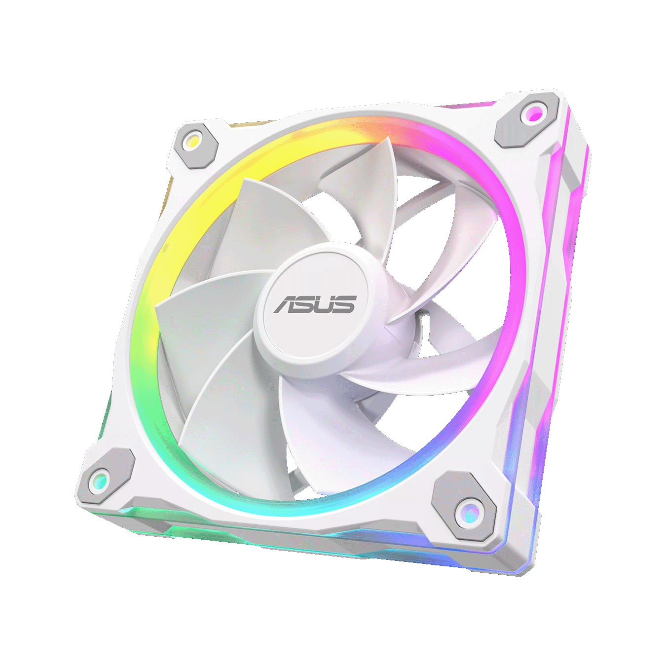 ASUS (エイスース) MR120 REVERSE ARGB FANシリーズ 28mmフレーム 両面照明 ARGB 120mm 静音 リバース回転 PCケースファン (ホワイト) MR120 REVERSE ARGB FAN WHITE