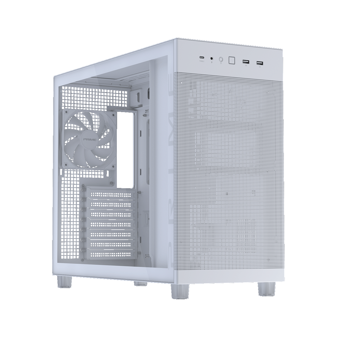 ASUS (エイスース) PRIME AP303 TG シリーズ ATXマザーボード対応 強化ガラスパネル 採用 PCケース (ホワイト) PRIME AP303 TG WHITE